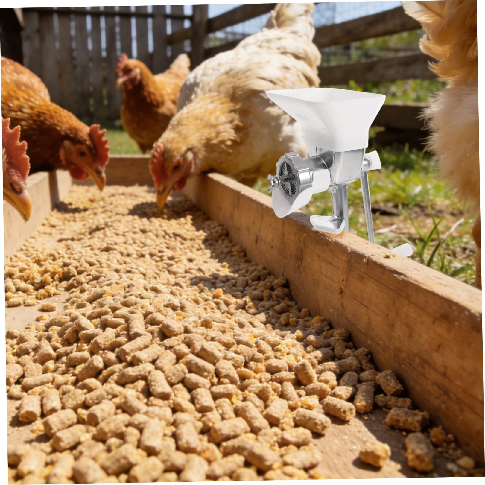 ibasenice Máquina Manual Estructura Resistente de Hierro y Plástico para Pellets de Alimento para Gallinas y Patos Adecuado para Granjas y Patios Domésticos