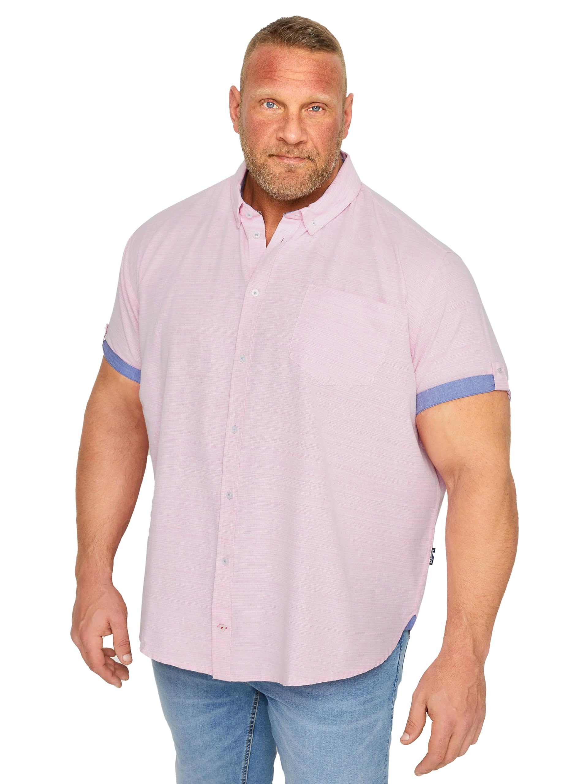 BadRhino Men's Cotton Slub Shirt - Pink - XL