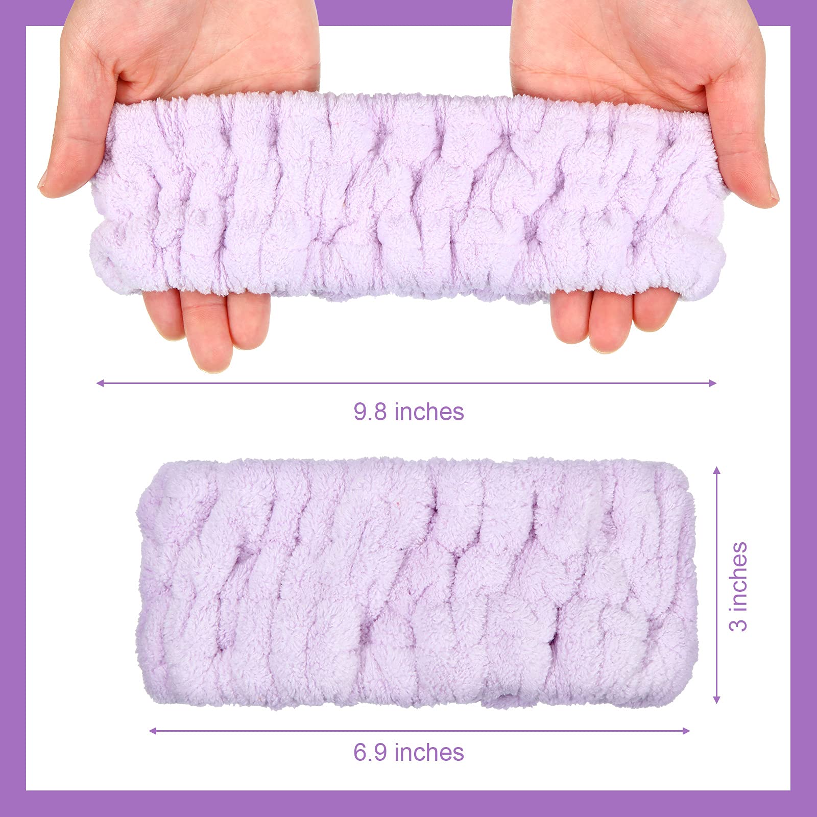 3 Pezzi Fascia per C Spa per Trucco e Lavaggio Viso Fascia Elastica Donna Spa Yoga Sport Doccia Viso da Avvolgere Ragazze e Donne
