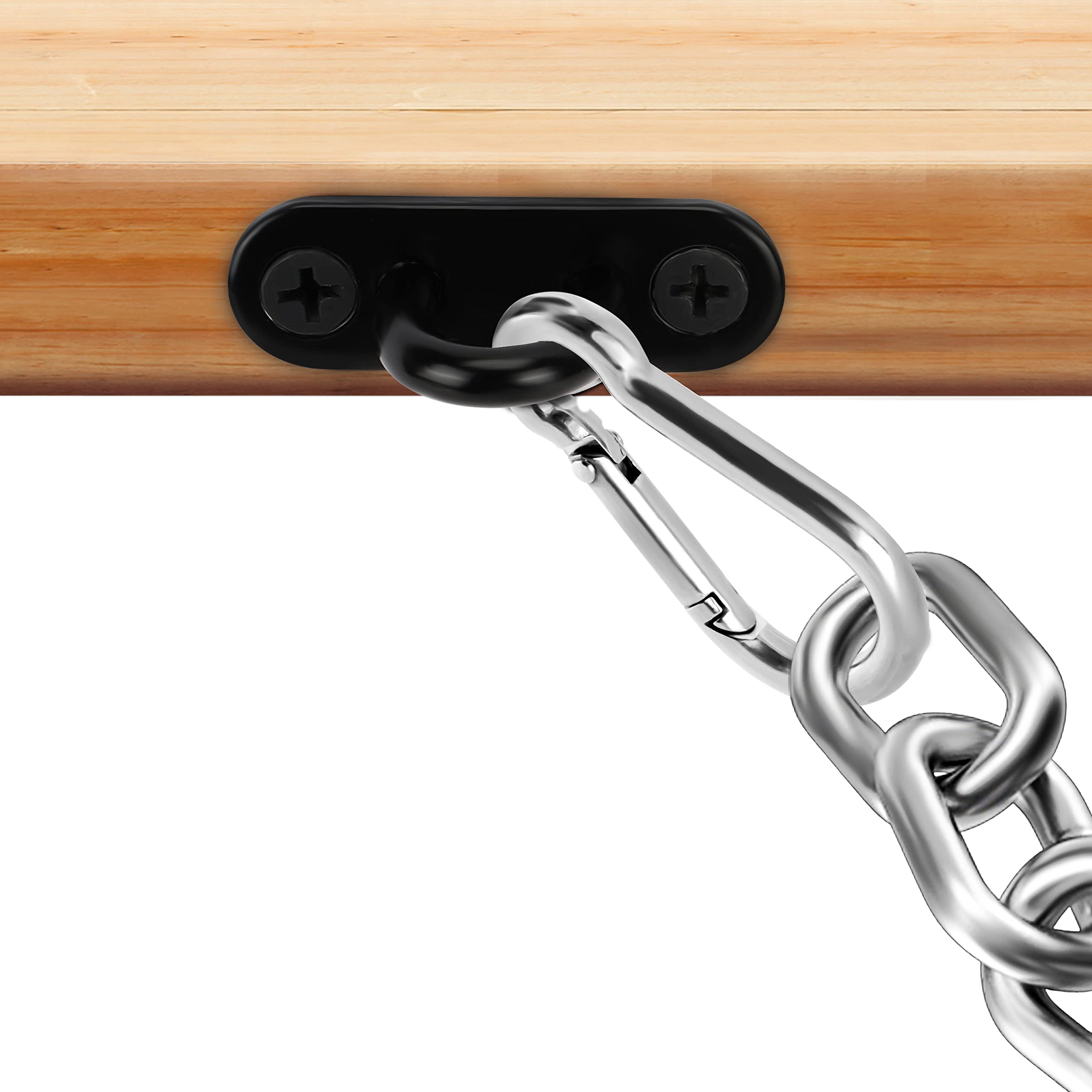 Belle Vous 8 Pezzi Gancio da Muro con Occhiello Inox M5 Neri - Gancio Soffitto/Parete con Occhielli Inox a U Resistenti (50 x 15 mm) - Sopporta Fino a 40 kg - Gancio Muro Occhielli in Metallo