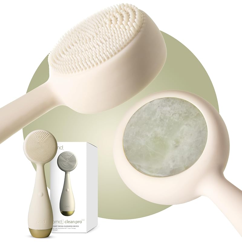 PMD Beauty Clean Pro - Escova elétrica para limpeza facial com cerdas de silicone e aquecimento