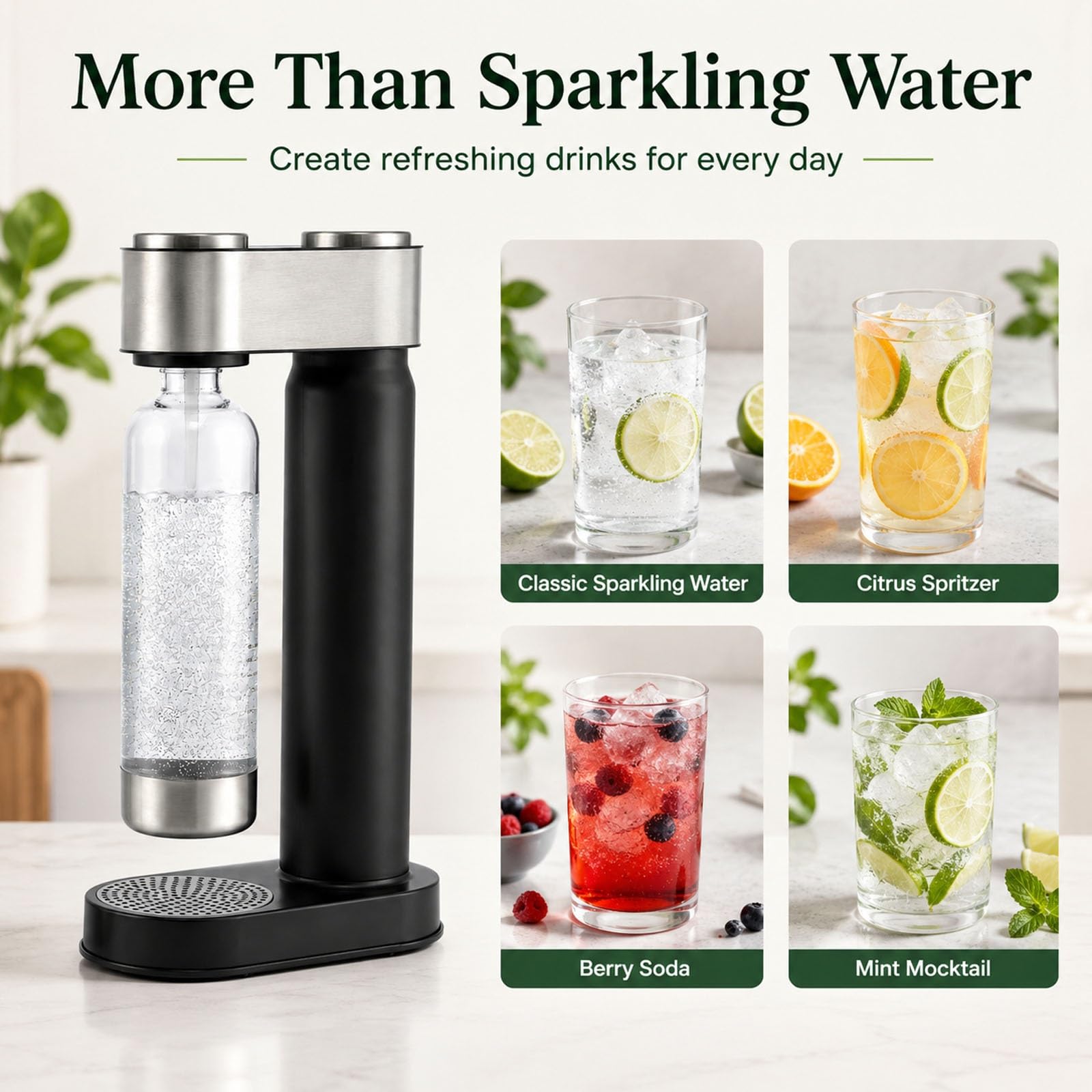 Machine à Eau Gazeuse Pour La Maison, Machine à Seltzer DIY Avec De 1 L