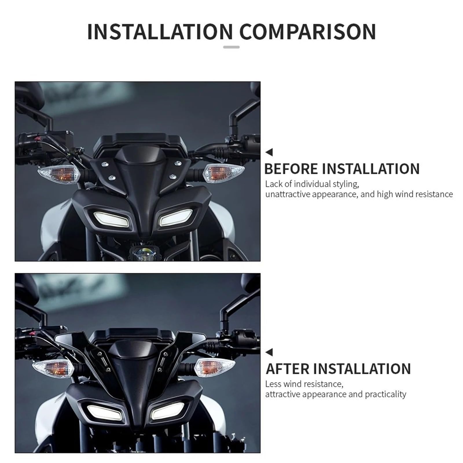 Deflector de Viento Lateral para Parabrisas de Motocicleta Yamaha MT-125, MT-15, MT 125, MT-15 (2020-). Deflector Cupula Moto(Smoke Gray)