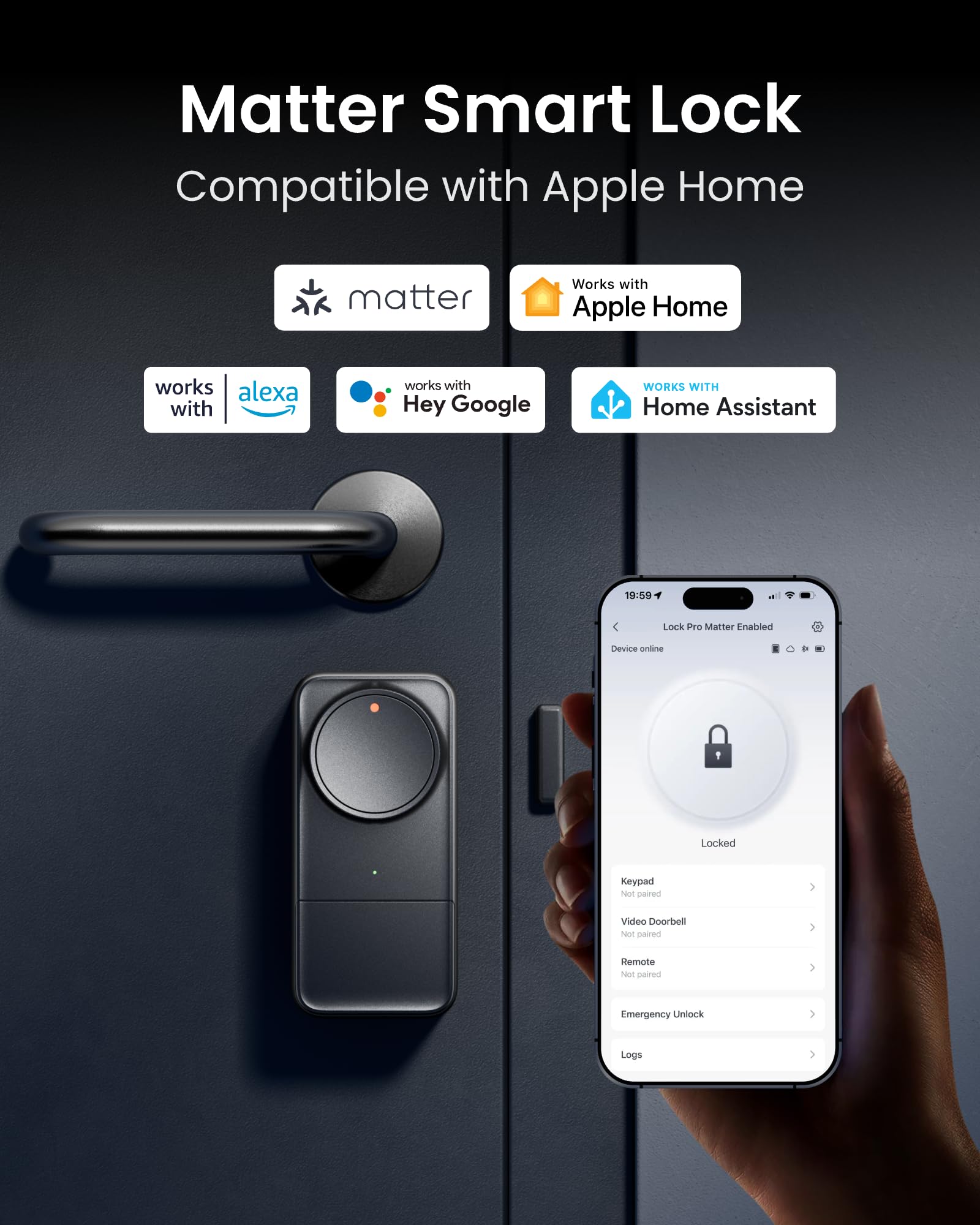 SwitchBot WiFi Smart Lock Pro with Touchscreen Keypad, Fingerprint Keyless Entry Door Lock, Bluetooth Electronic Deadbolt - Image 3