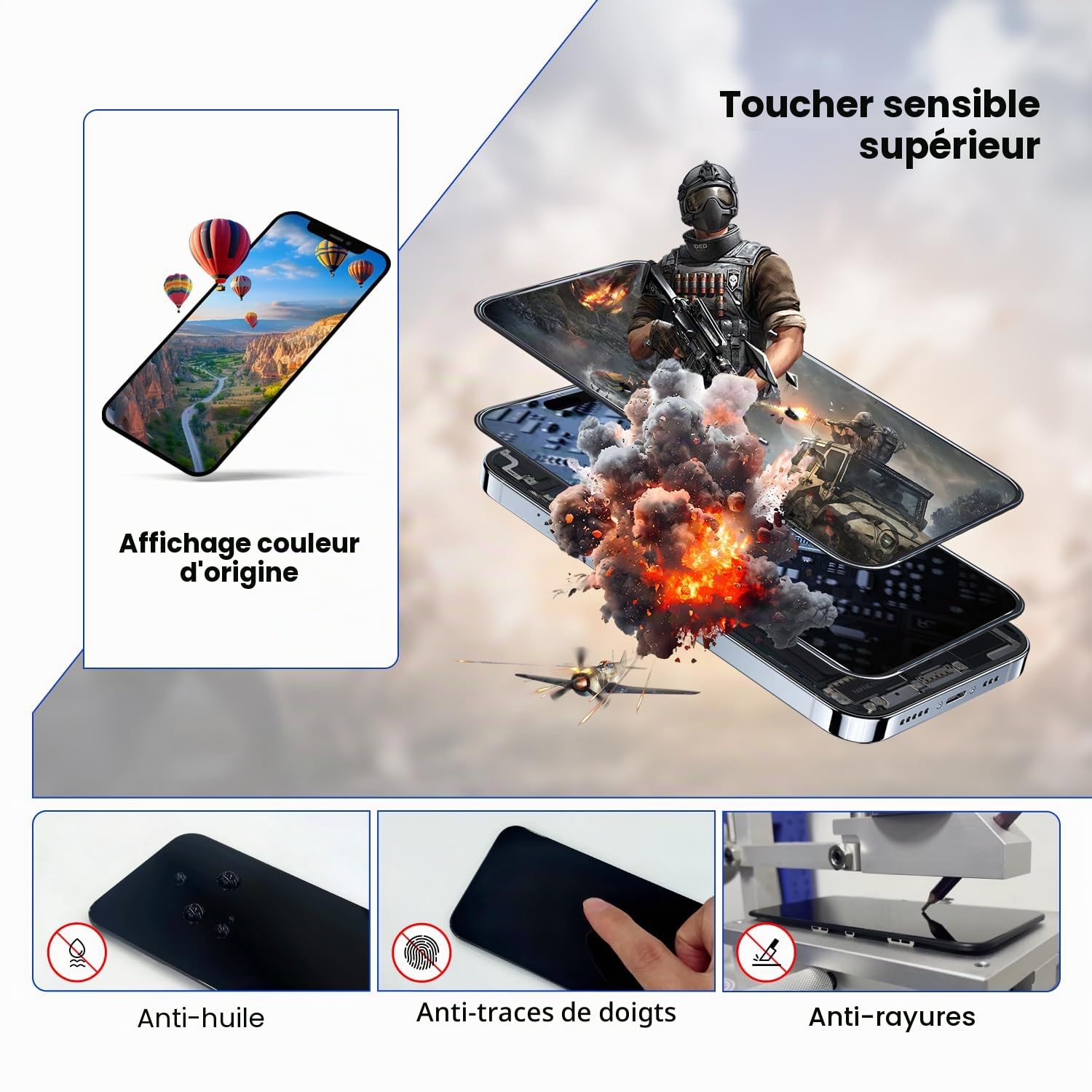 Écran pour iPhone 13-6.1 Pouce HD Kit Réparation Écran LCD DIY, Entièrement Compatible avec Face ID, Couleurs Vives, Haute Définition, Livré avec Les Outils d'Installation