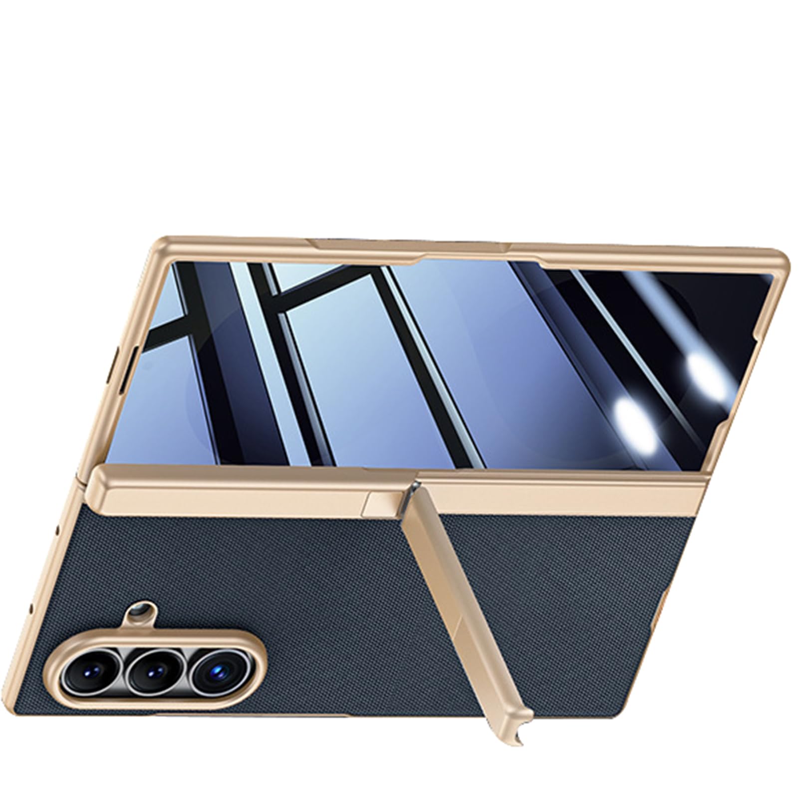 Ständer Hülle Für Samsung Galaxy Z Fold 8 Ultra, Datenschutzbildschirm | Stoßfeste Handyhüllen Luxus Kratzfest Überzug Scharnier Ledertasche Für Männer Frauen