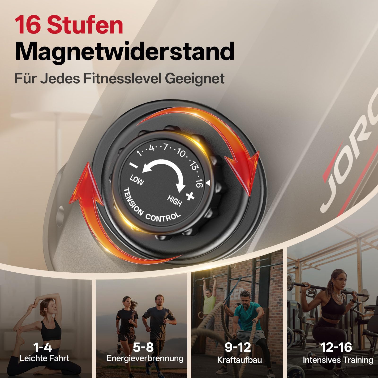 JOROTO JH30/JH30PRO Liegeergometer für Zuhause, Smart Bluetooth Magnetisches Liegefahrrad, Indoor Heimtrainer Ergometer bis 136KG Belastung, LCD Display, Verstellbarer Sitz für Cardio-Training