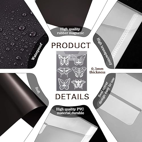 Miniatura 3 de Bolsa grande de almacenamiento de 48 piezas para sellos y troqueles, con hoja magnética, bolsillo de almacenamiento de plástico resellable, estuche