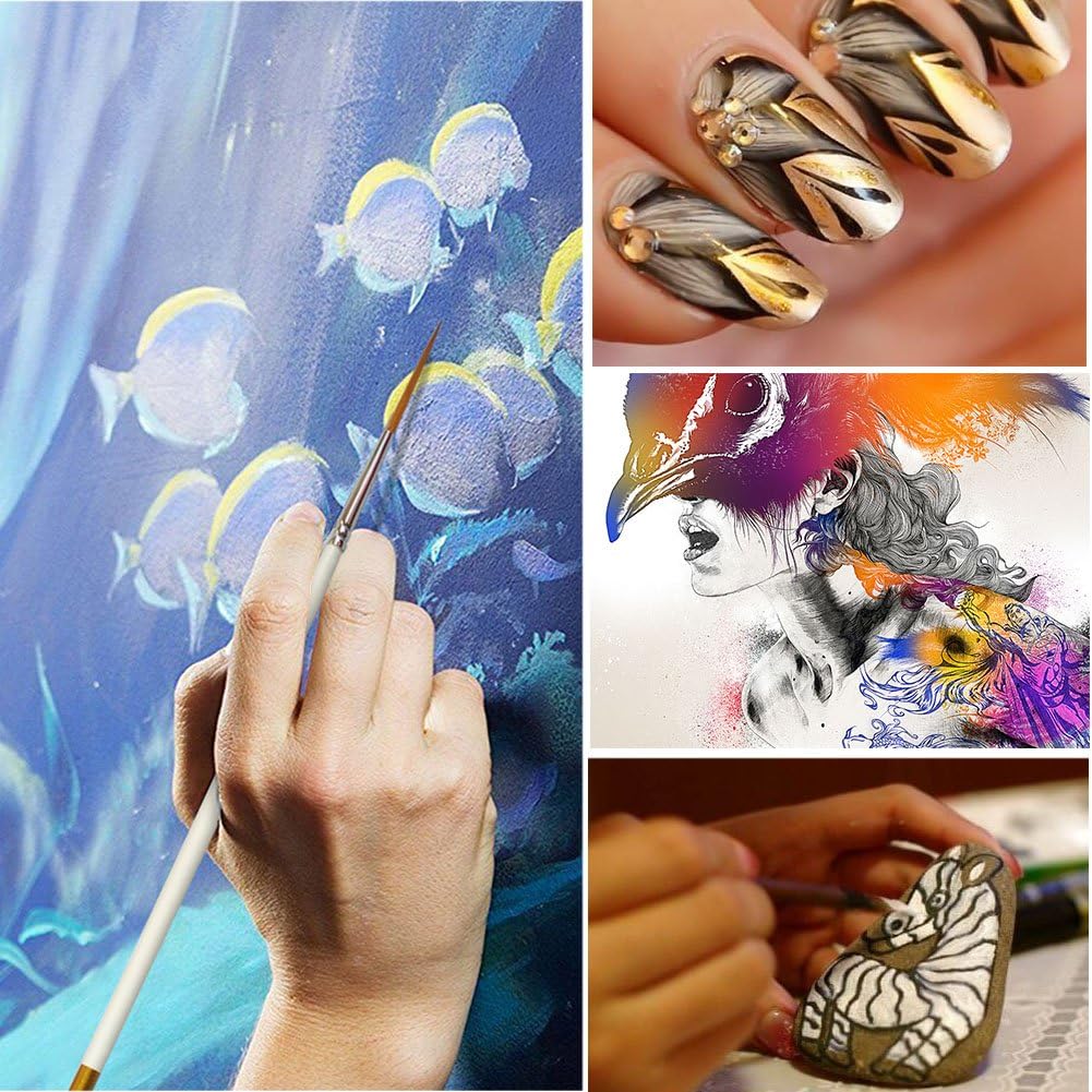 Afantti 18 Pcs Paintbrushes, Detail Fine Paint Brushes Micro Mini Tiny Artist Paintbrush Set