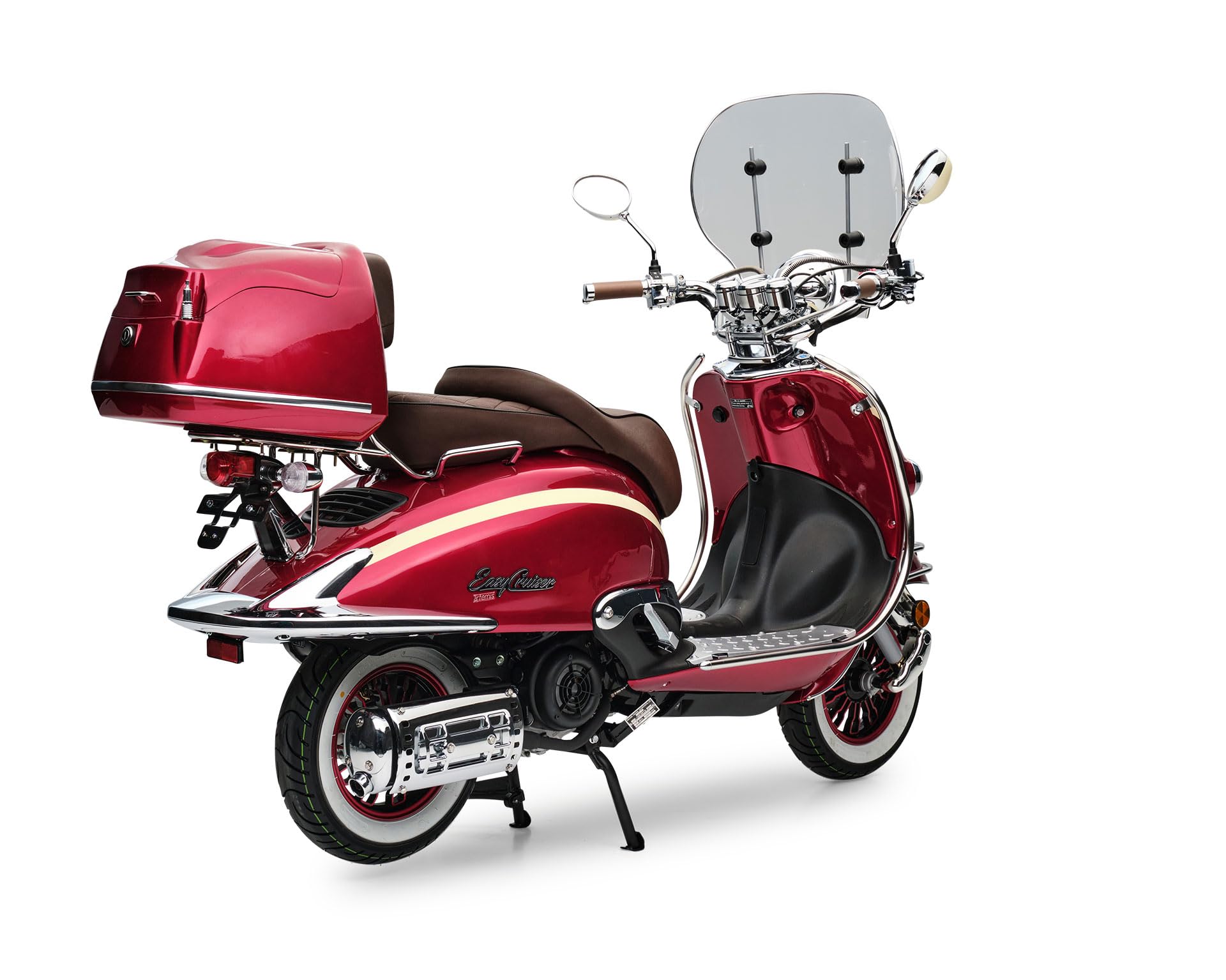 Burnout EasyCruiser Artemis Motorroller 125 ccm, 85 km/h, Rot Beige Metallic, Euro 5, 9 PS (6,3 kW), Einspritzsystem, Windschild, Topcase, Voll-LED, USB, digitales Tacho