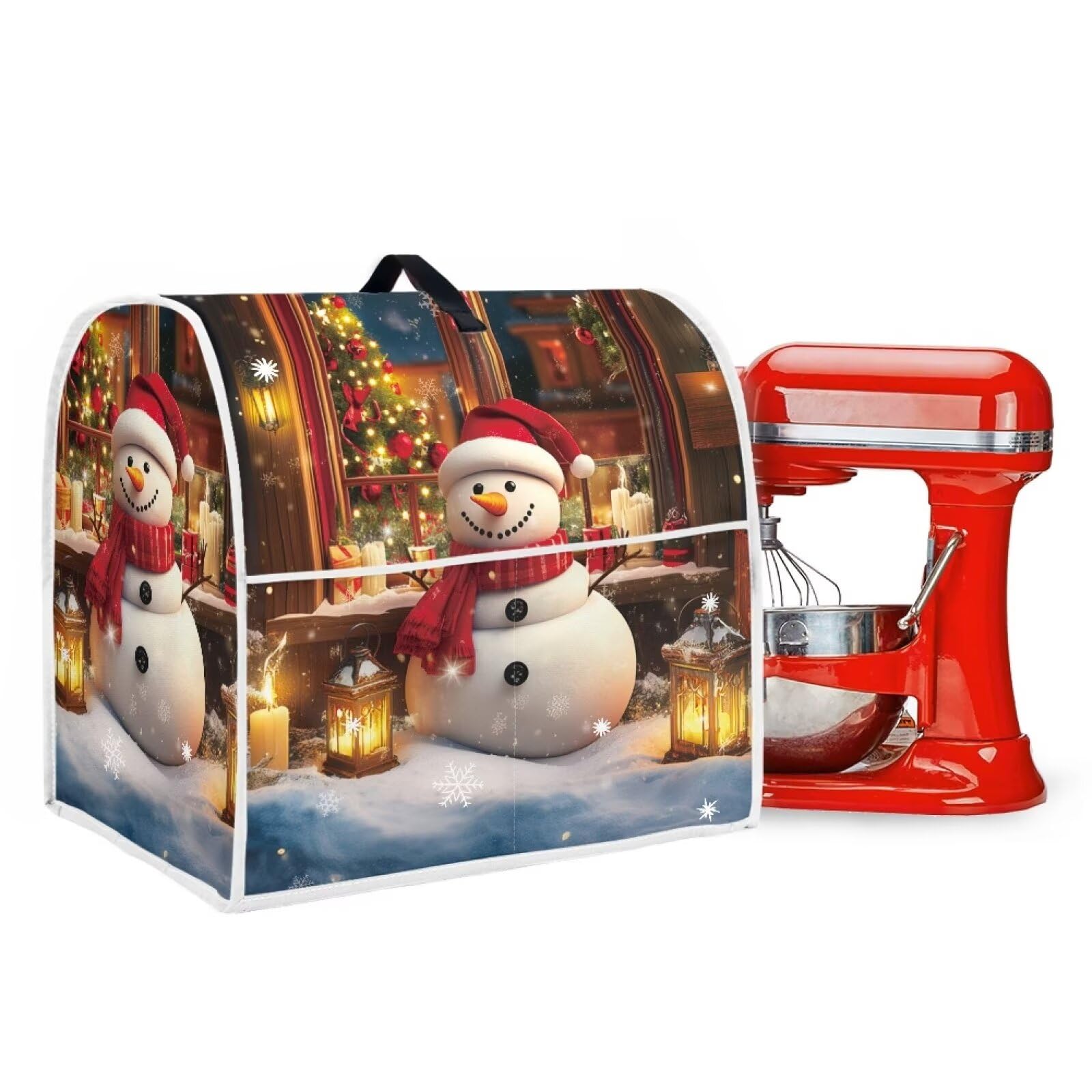 A Snowman Kitchen Aid Covers for Stand Mixer 4.5-5 qt Christmas Decoration Small Kitchen Appliance Covers Suitable for Most Mixer Food Processor Coffee Maker Juicer