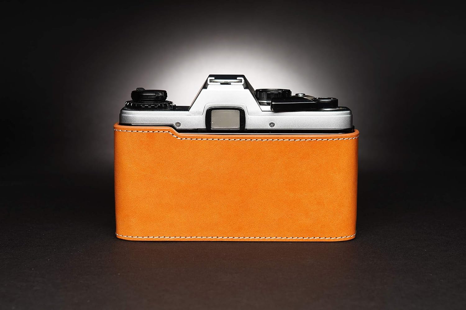 OM30 Case, BolinUS Handmade Genuine Real Leather Half Camera Case Bag Cover for Olympus OM10/30(with Handle) OM20(No Handle) Camera with Hand Strap (Yellow)