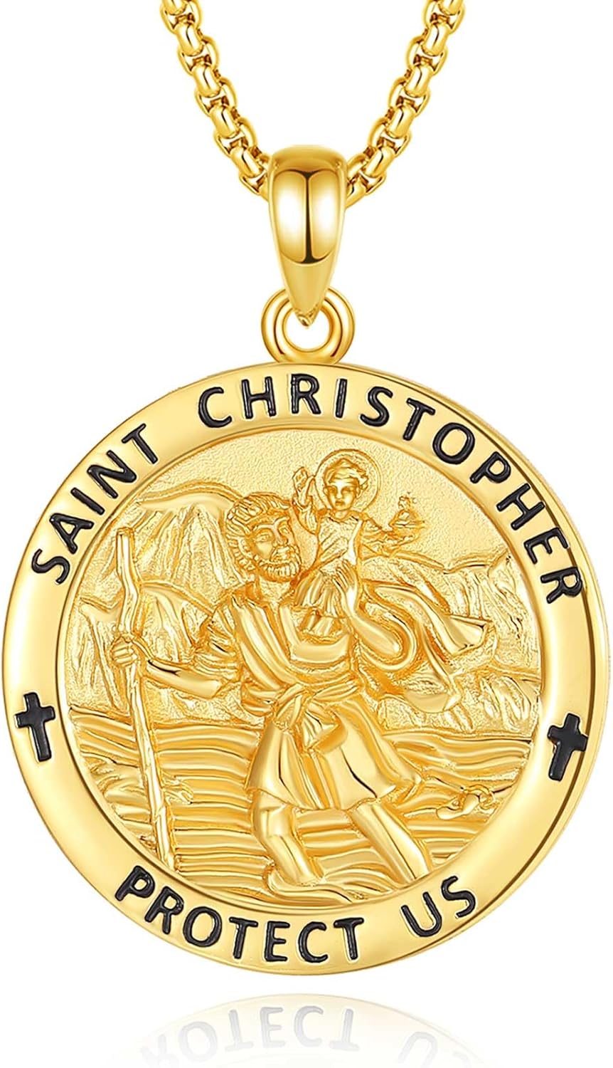 INFUSEU Faith-Inspired Christian Catholic Saint Necklaces Religious Protection Gifts for Women