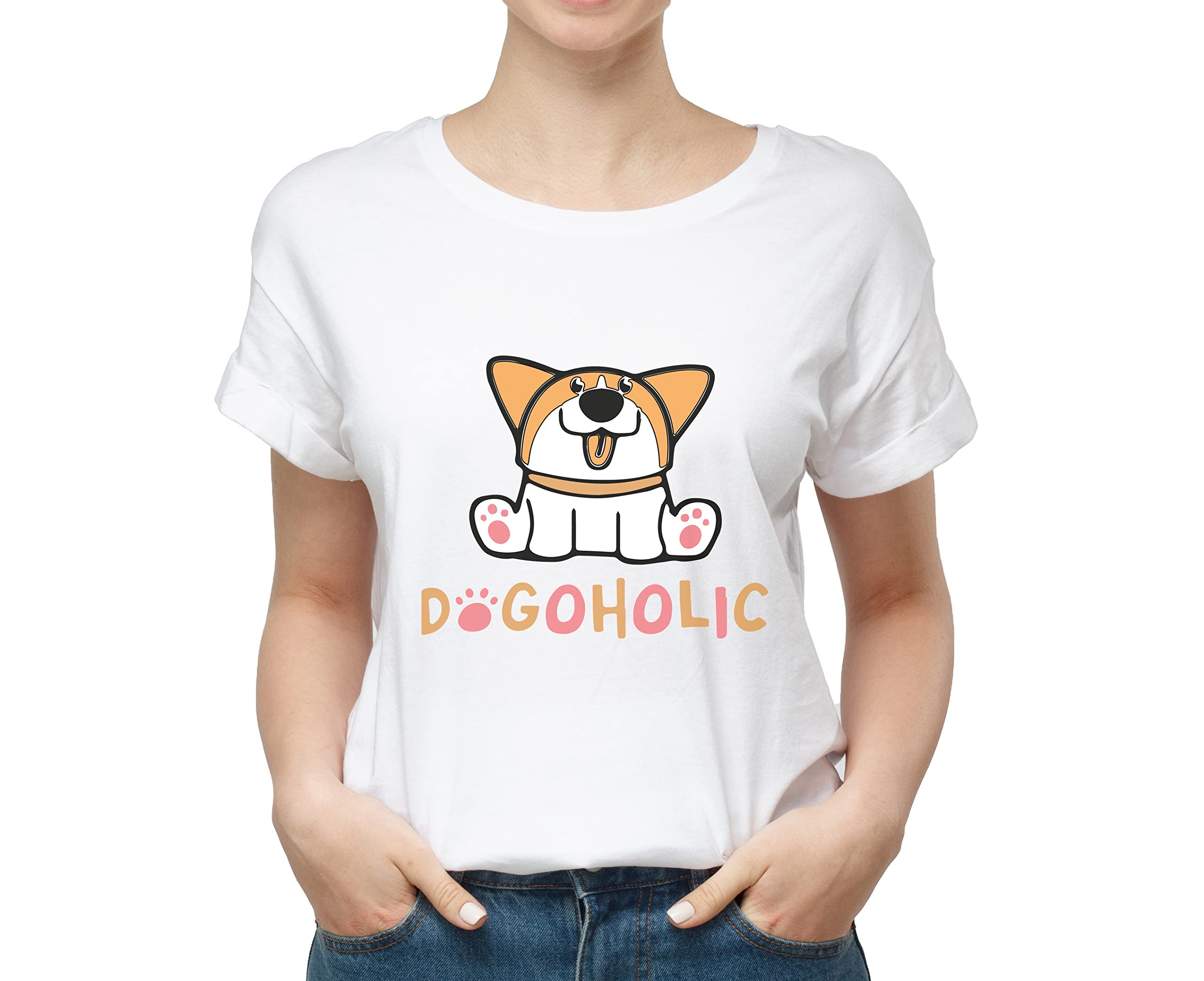 ZapCap Mart DOGOHOLIC 100% Cotton Round Neck Graphic Printed T Shirt for Men Women,Dog lovert Shirt, Dog Pattern t Shirt, Pet Lover t Shirt. White (B0C71M1CJH) Amazon Price History, Amazon Price Tracker