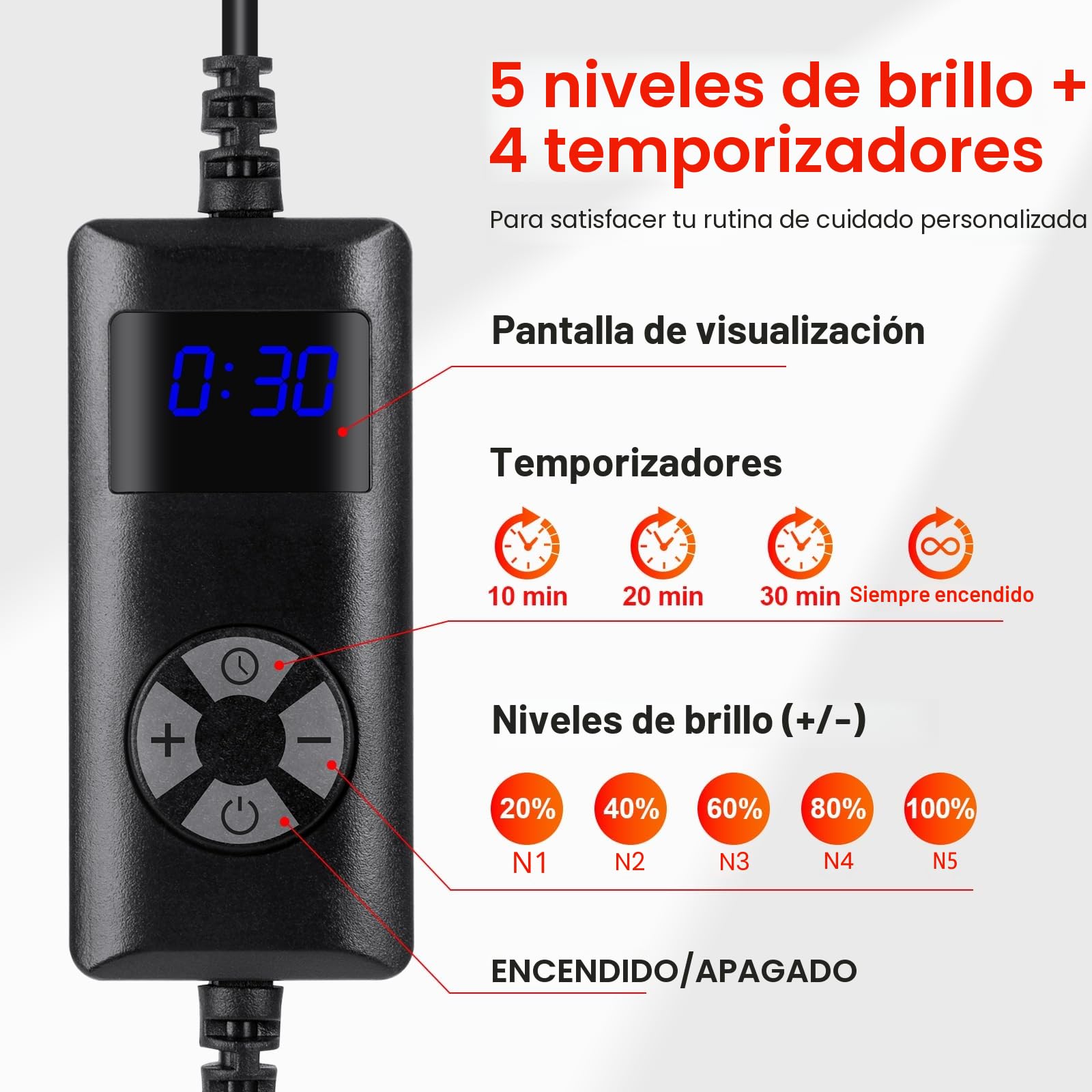 Lampara Luz Roja, Relassy Lampara Infrarrojos 660nm 850nm, 5 Niveles Panel Luz Roja Facial, 289 LEDs con Gafas, para Rejuvenecimiento Piel, Musculatura y Articulaciones, Aluminio, No Produce Calor