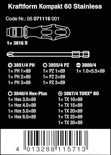 Miniatura 2 de Wera 5071116001 Juego de destornilladores compactos Hex-Plus de 17 piezas