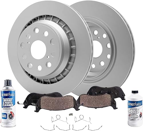 Miniatura 20 de Detroit Axle - Zapatas de freno para Toyota Sienna 2004-2010 con frenos de tambor traseros, pastillas de freno de cerámica delanteras con herrajes y