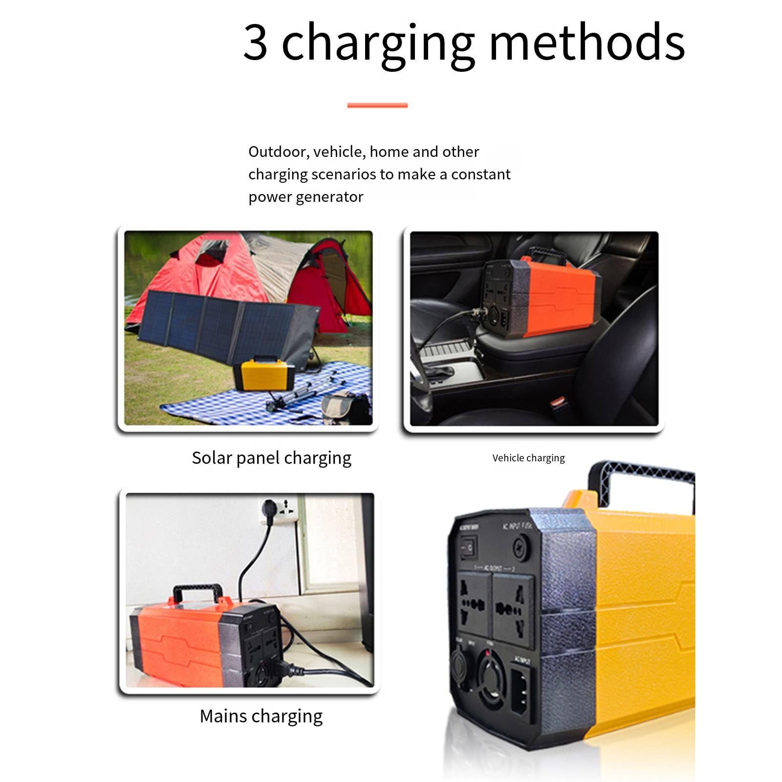 Générateur de Puissance Mobile Onde sinusoïdale Pure 500W Chargeur de Batterie Centrale 220V Camping en Plein air Alimentation de Secours,31AH