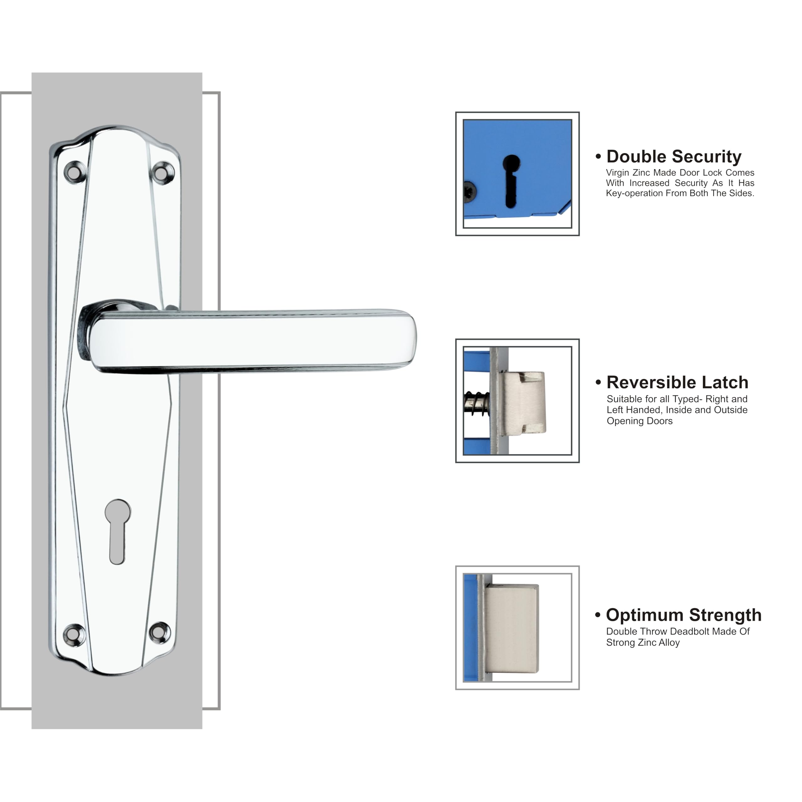 SUPRA Ultra Strong Mortise Door Lock for Main & Internal Door in