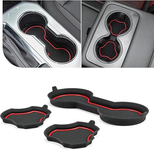 Miniatura 8 de Auovo Portavasos compatibles con accesorios Chevy Blazer 2019 2020 2021 2022 2023 2024 de silicona para decoración interior del automóvil (kit de 3