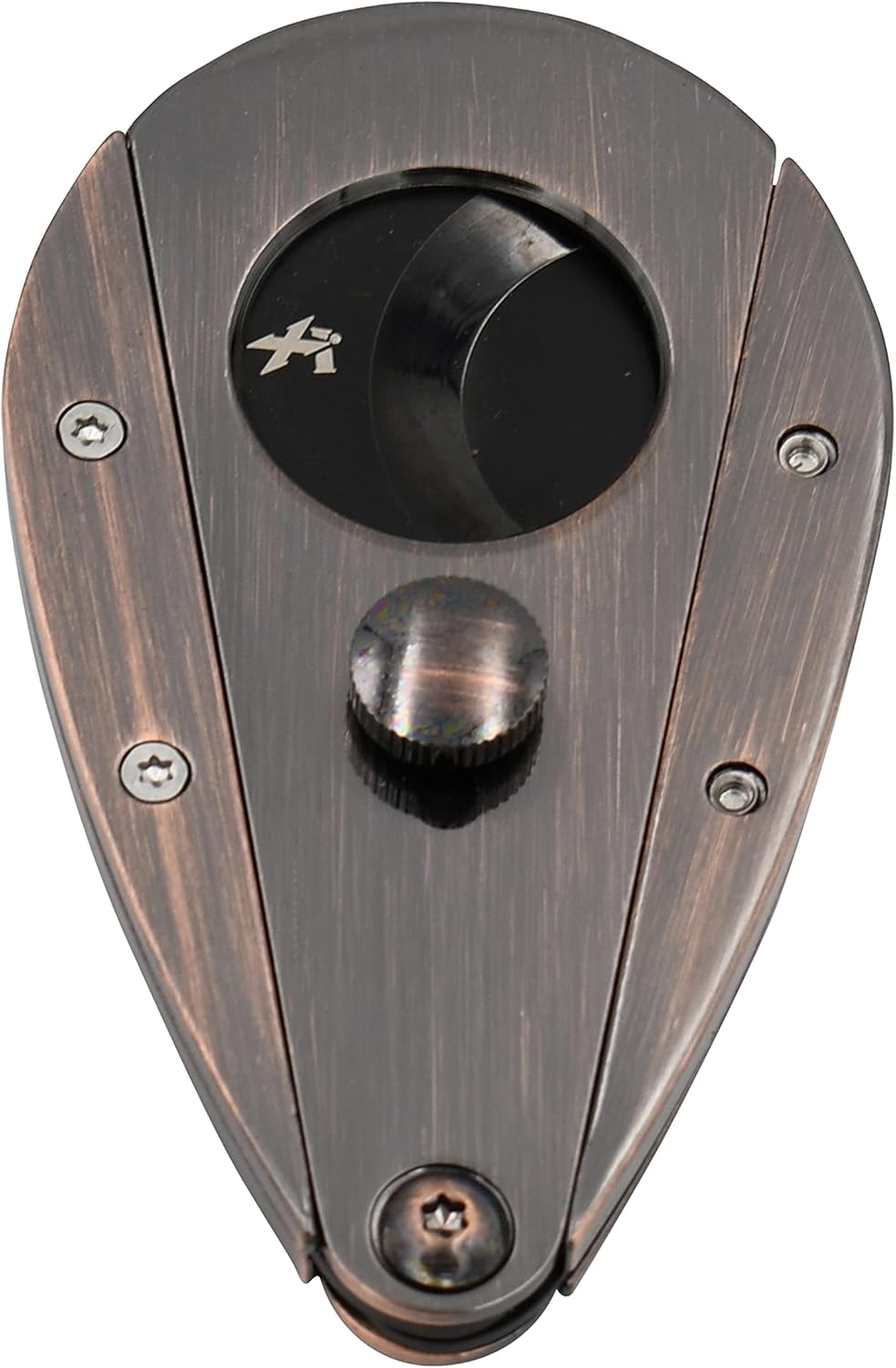 Xikar Xi3 Cigar Cutter, 54 Ring Gauge, Unique Teardrop Shape, 440 Stainless Steel With An HRC of 57, Vintage Bronze