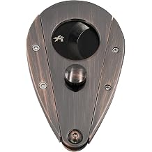 Xikar Xi3 Cigar Cutter, 54 Ring Gauge, Unique Teardrop Shape, 440 Stainless Steel With An HRC of 57, Vintage Bronze