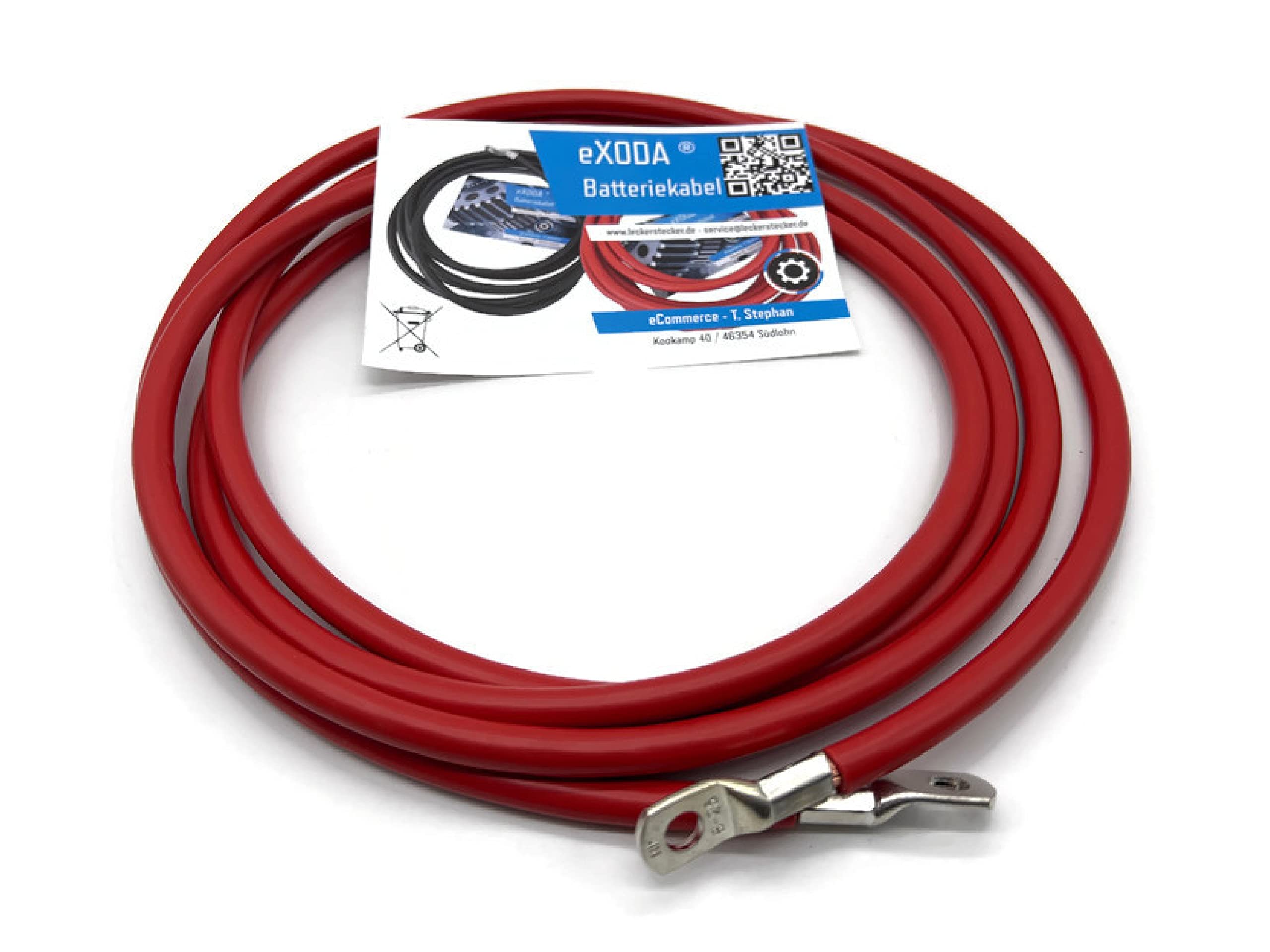 Cavo Batteria EXODA 200cm 35mm² - Cavo Di Alimentazione In Rame Con Occhielli M8 - Foto 6