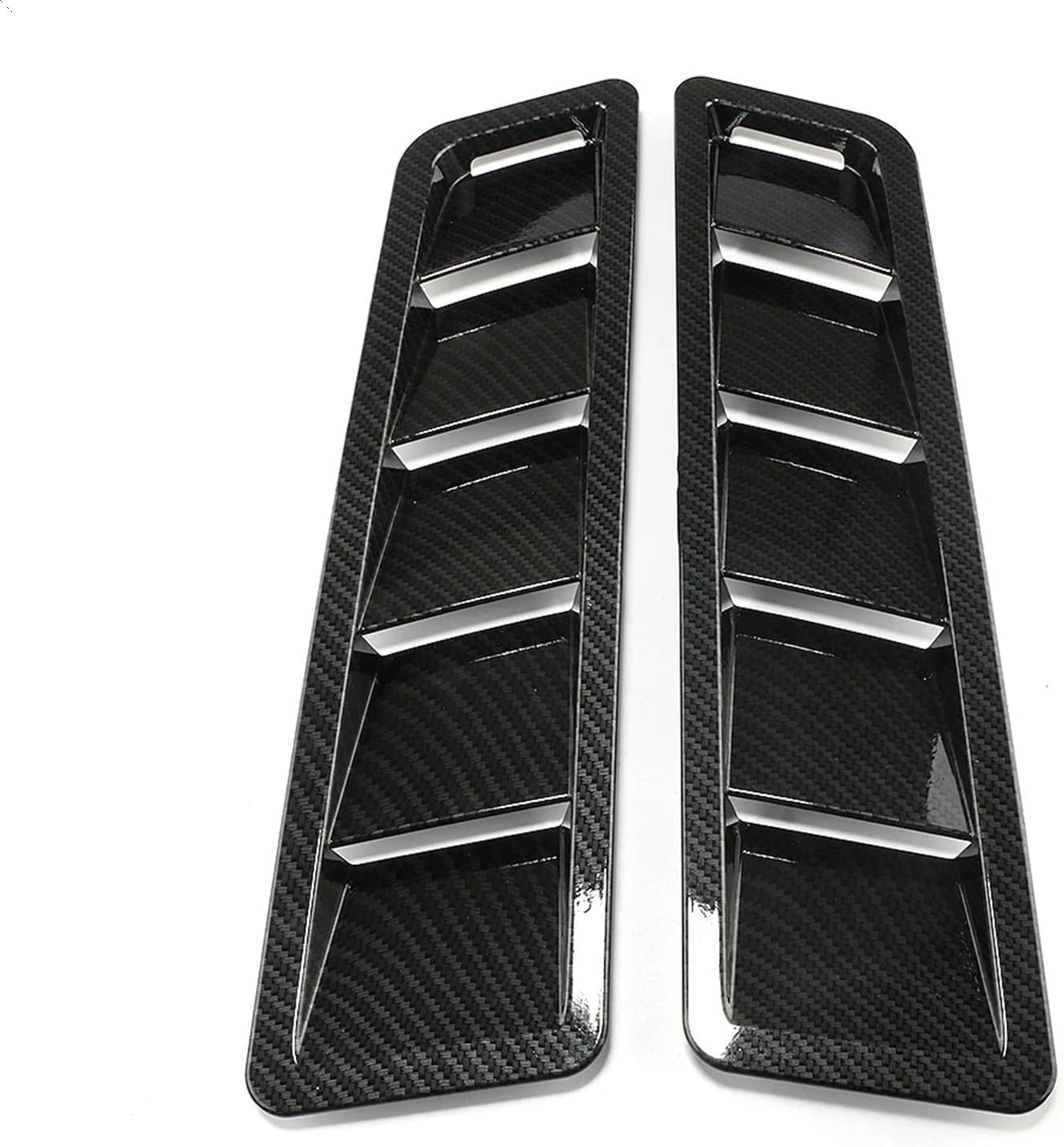 2Pcs Car Hood Scoop Styling Air Vent Trim Louver Air Flow Decor Hood Vents Scoop Bonnet Louvers Spoiler Trim (Carbon Fiber)