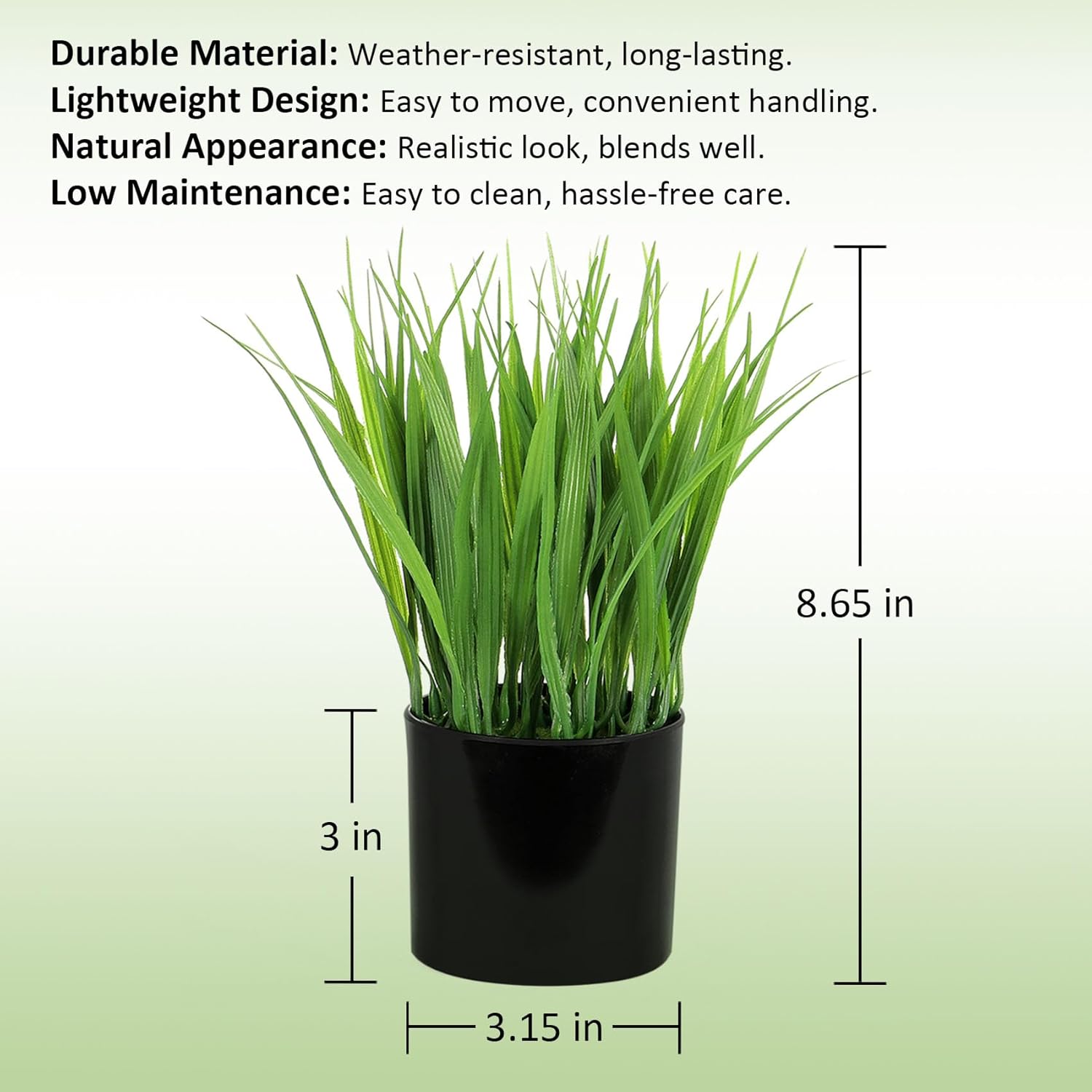 2 Pack Fake Plants Indoors Potted Wheat Grass Faxu Plants for Desk Table Shelf Decor, Artificial Plants Greenery Indoor for Bathroom Office Kitchen Living Room Home Decoration - Image 3