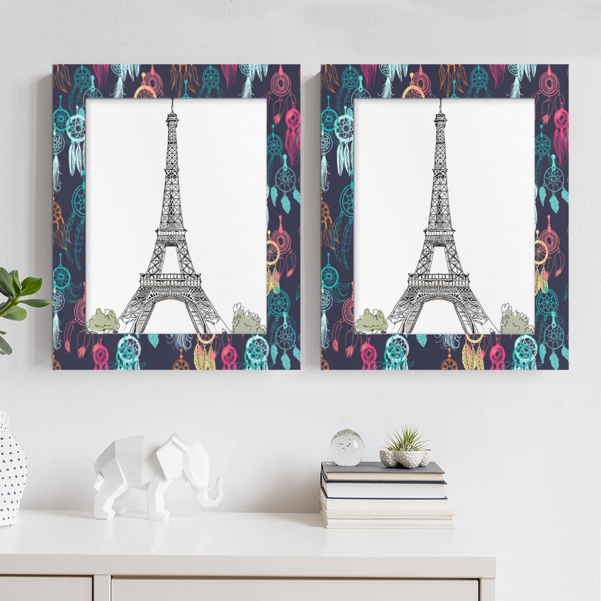 Amazon.co.jp: 11 x 14 写真フレーム エスニック 落書きイラスト 壁と