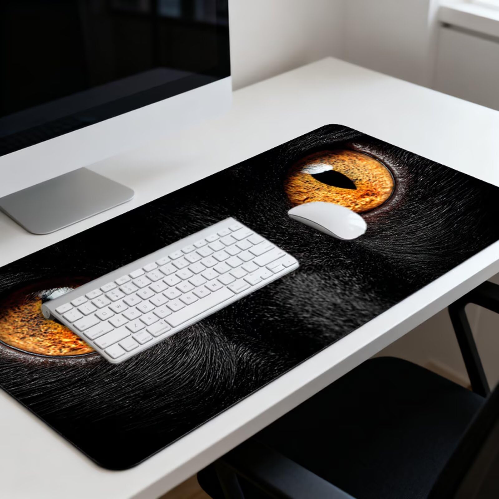 Podkładka pod mysz dla zwierząt XXL 1200 x 600 mm, czarna, pod biurko, z wodoodporną powierzchnią i antypoślizgową podstawą, podkładka pod mysz do biura, komputera, poprawia dokładność i szybkość 3Y