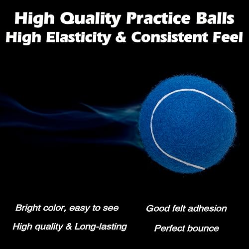 Miniatura 5 de Paquete de 12 pelotas de tenis, pelotas de tenis de entrenamiento de presión avanzadas, pelotas de tenis para perros, tenis grueso con bolsa de