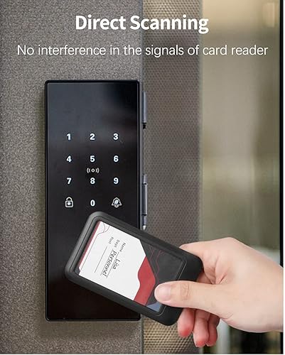 Miniatura 2 de Uniclife Paquete de 10 portatarjetas de identificación deslizantes de plástico vertical negro duro con ventana transparente para oficina, escuela,