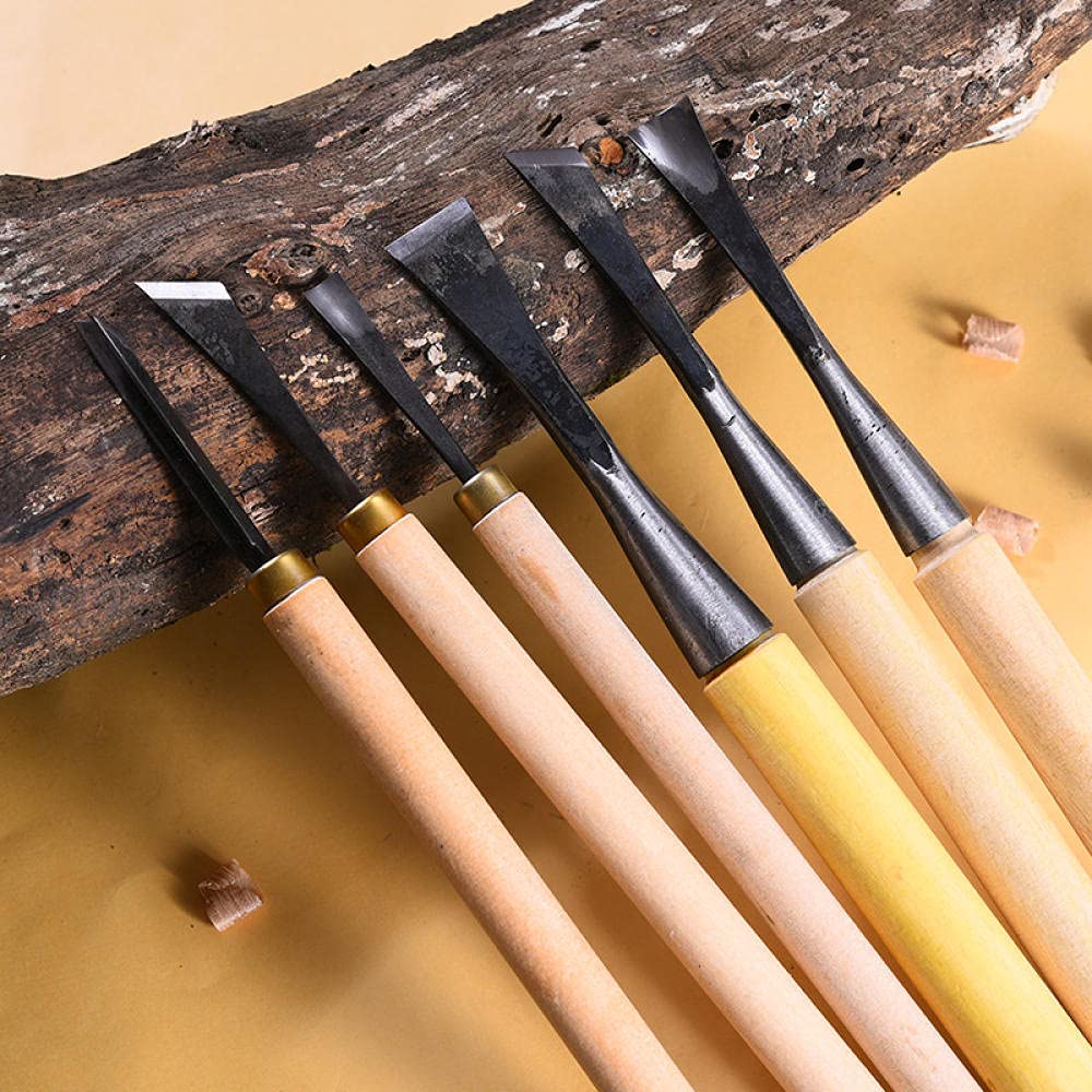 Formones Para Madera Gubias Para Tallar Madera Herramienta Juego De Herramientas De Grabado De Talla De Madera Combinación De Reparación En Blanco Tallada Hecha A Mano-Reparación Rota 9 Piezas