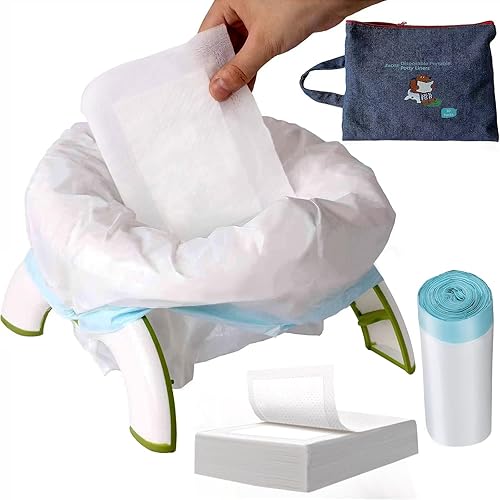 30 bolsas de repuesto para orinal de viaje y almohadillas absorbentes. Compatible con OXO Tot 2 en 1 Go Potty. Bolsas de orinal portátiles, forros