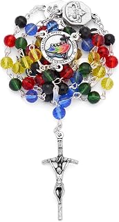 Rosary Crystal Beads, Jubilee 2025 Logo, Miraculous Medal, Made in Italy