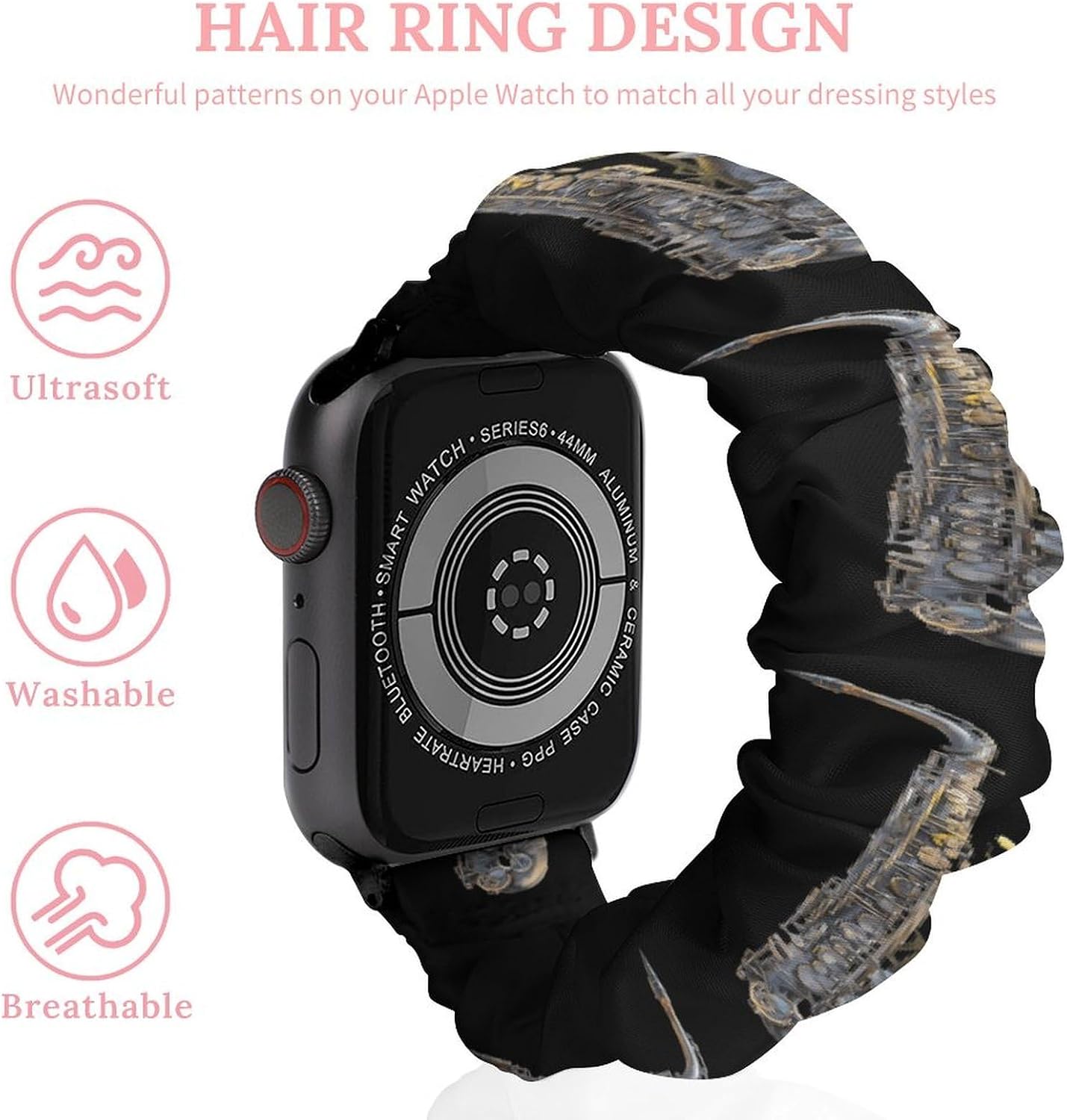 Saxophone with Yellow Rose Watch Band Scrunchie image 3