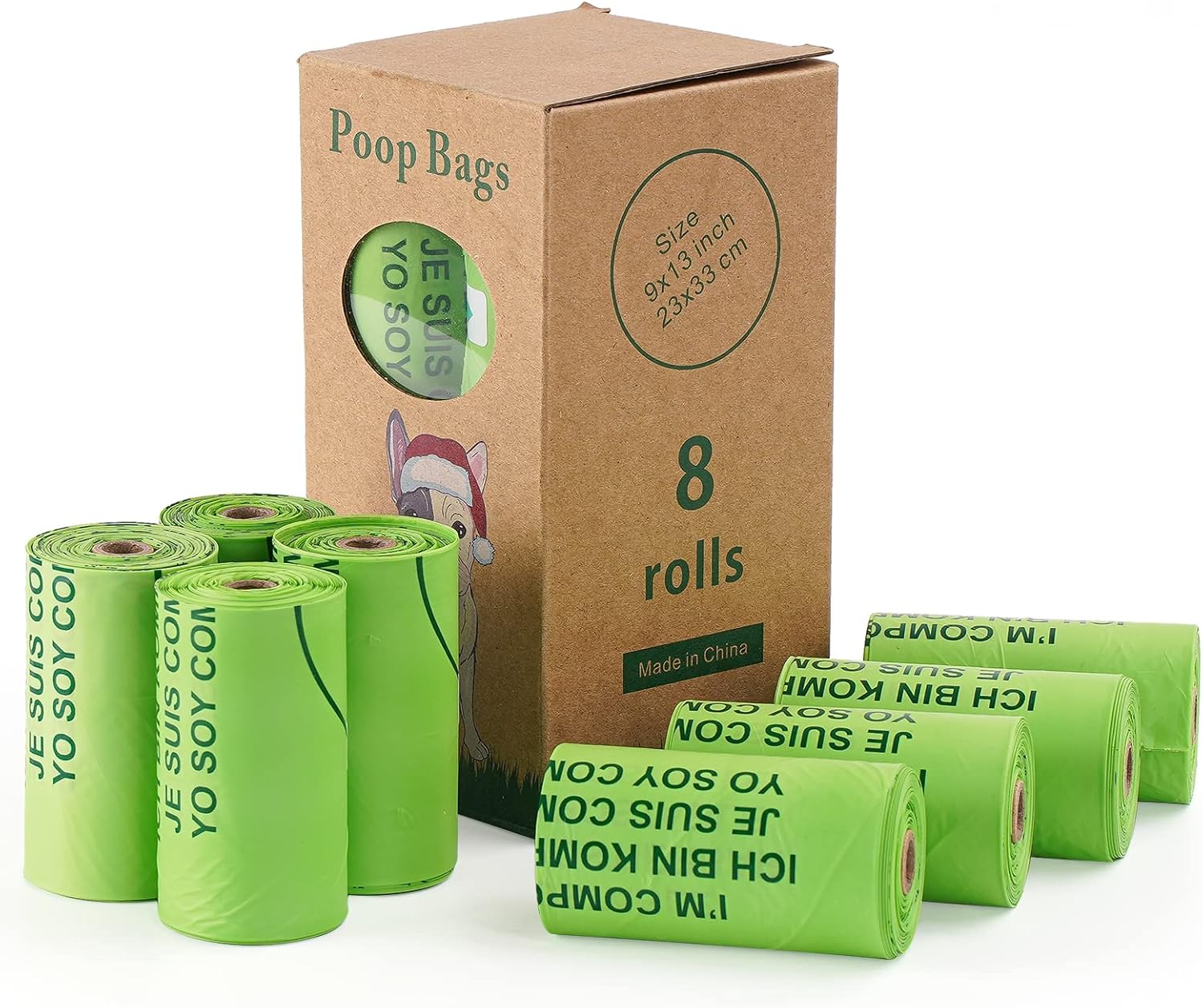 Dog Poop Bags with Jasmine Scent 100% Leak-proof, BPI Certified Biodegradable Poop Bags for Dogs, 13 x 9 Inches Extra Thick Poop Bags,…