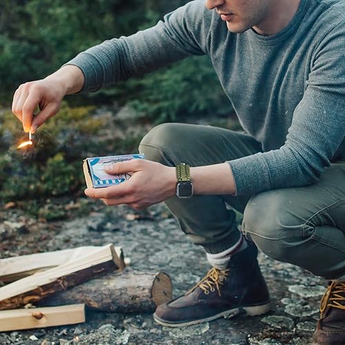 Miniatura 6 de Correa de reloj de supervivencia compatible con Apple Watch Series SE 87654320.039-1.654 in, 1.732 in, 1.772 in, perfecta para actividades al aire