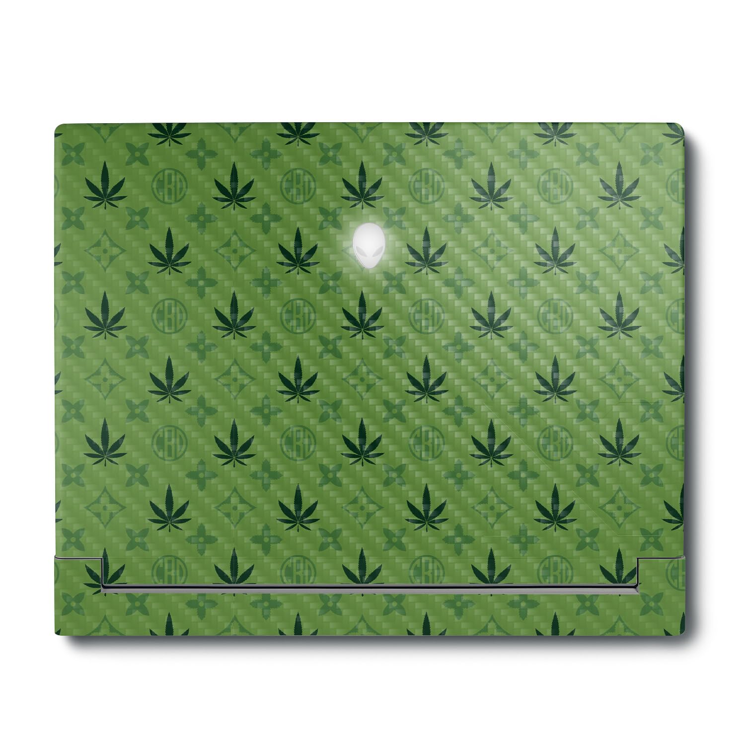MightySkins Carbon Fiber Skin Compatible with Alienware X16 R1 (2023) Full Wrap Kit - CBD Green | Protective, Durable Textured Carbon Fiber Finish | Easy to Apply &amp; Change Styles | Made in The USA
