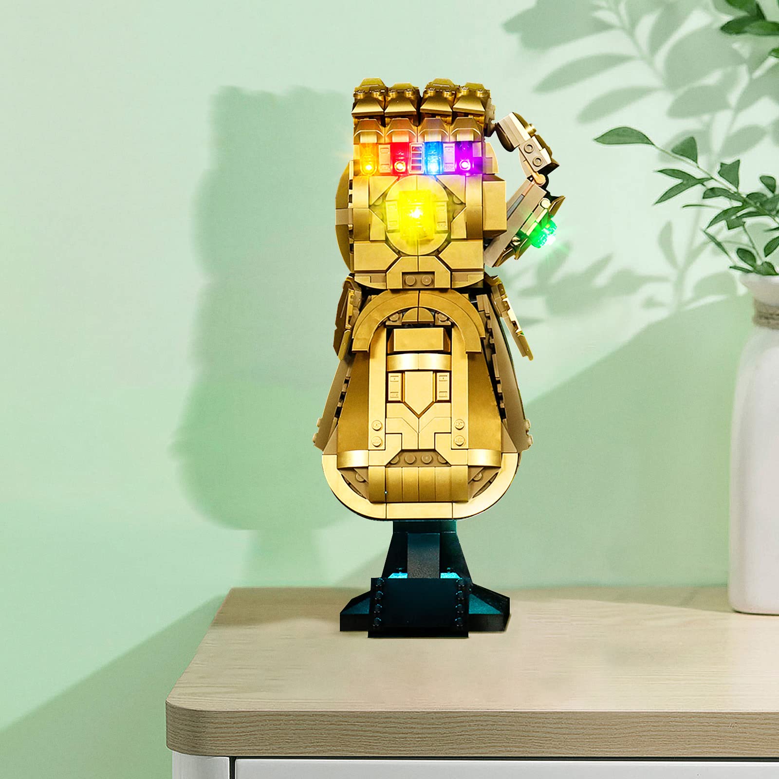 LocoLee Led Licht Set Kompatibel mit LEGO Infinity Handschuh,Dekorations Led Beleuchtungsset Compatible with LEGO 76191 Thanos Handschuh, Nur Lichter Kit, Kein Modell(Standard) Spielzeug