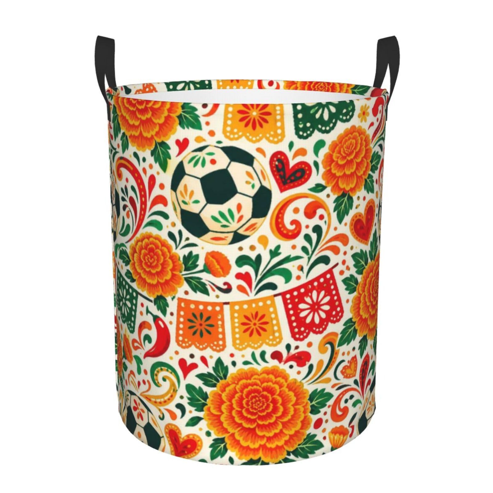 Panier de chambre d'enfant football corbeille de rangement ronde 40x50cm