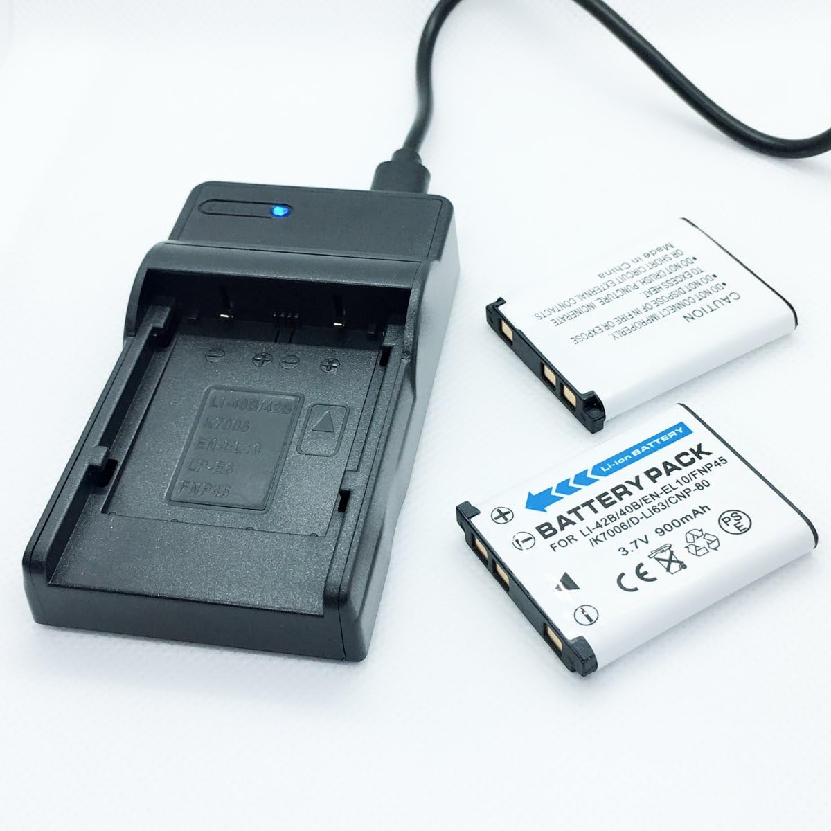 Battery 2 Pack and USB Rapid Travel Batteries Charger for GE E1410SW, E1450W, E1480W, E1486TW, E1680W Digital Camera