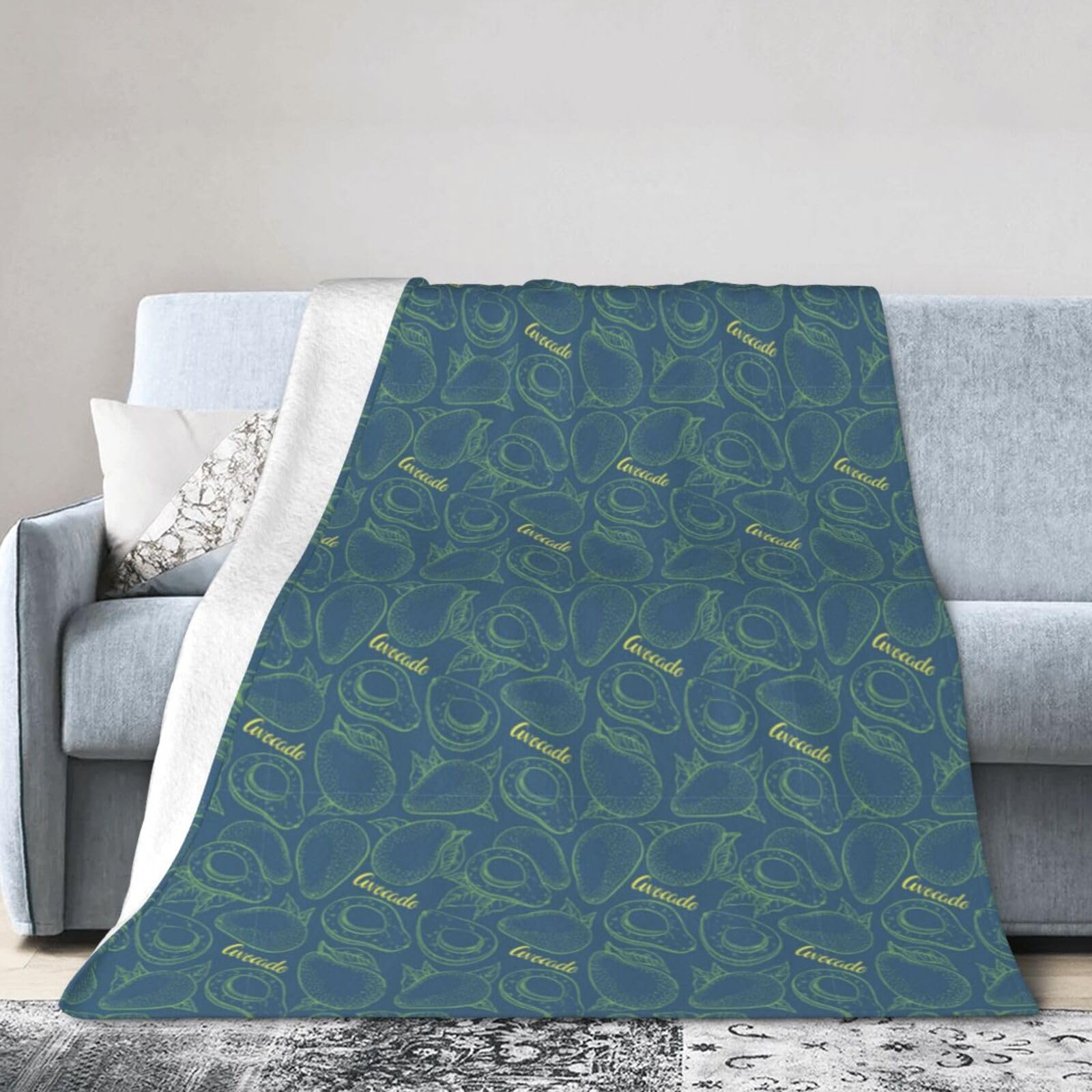 Noble Ren Fresh Avocado Ultra-Soft Micro Fleece Blanket Winter Warm Soft Lannel Fleece Throw Blanket For Couch Sofa Bed 80"X60"