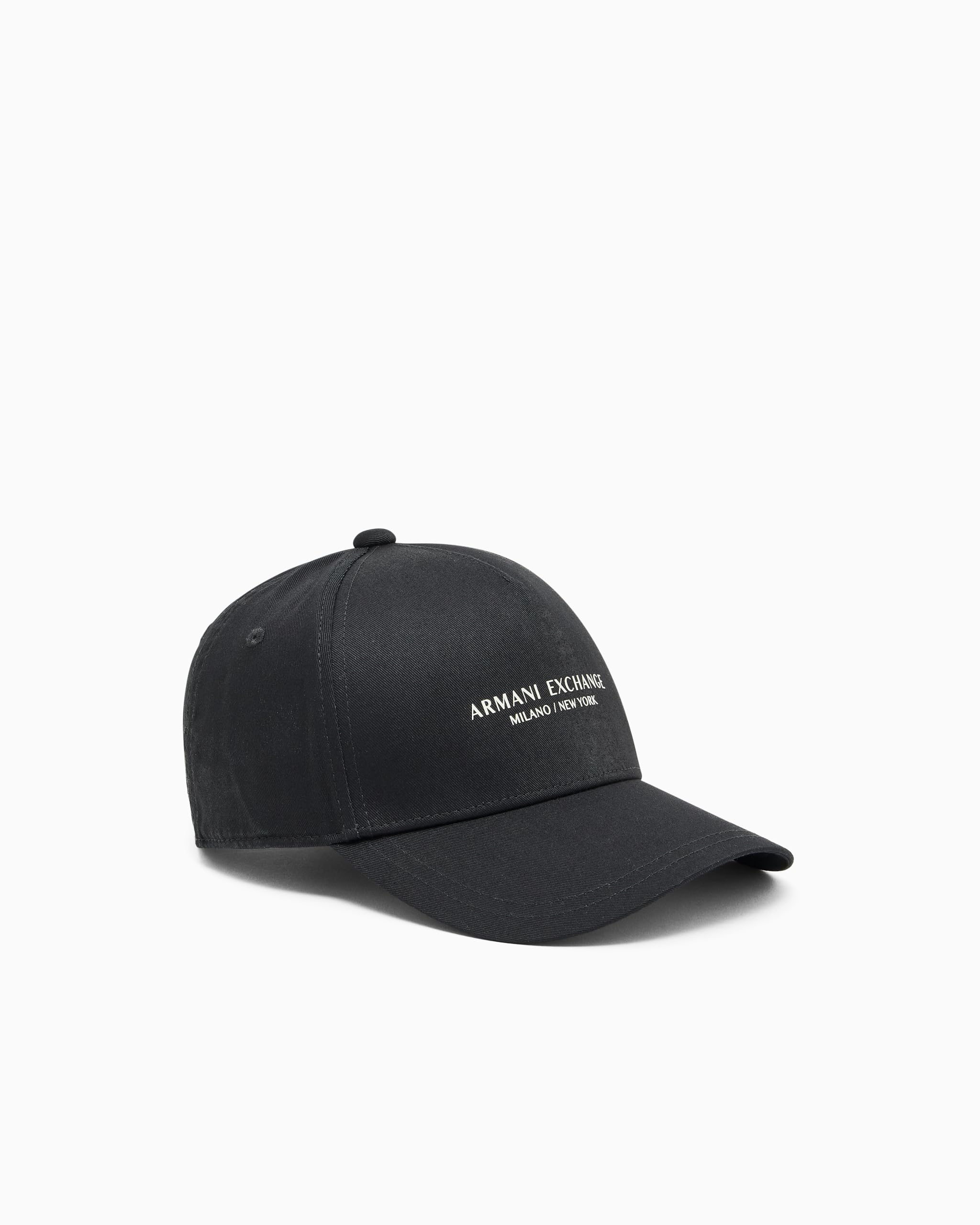 Armani Exchange Gorra de béisbol con Visera Curvada Milano-Nueva York, Color Negro, TU, Negro, Talla única