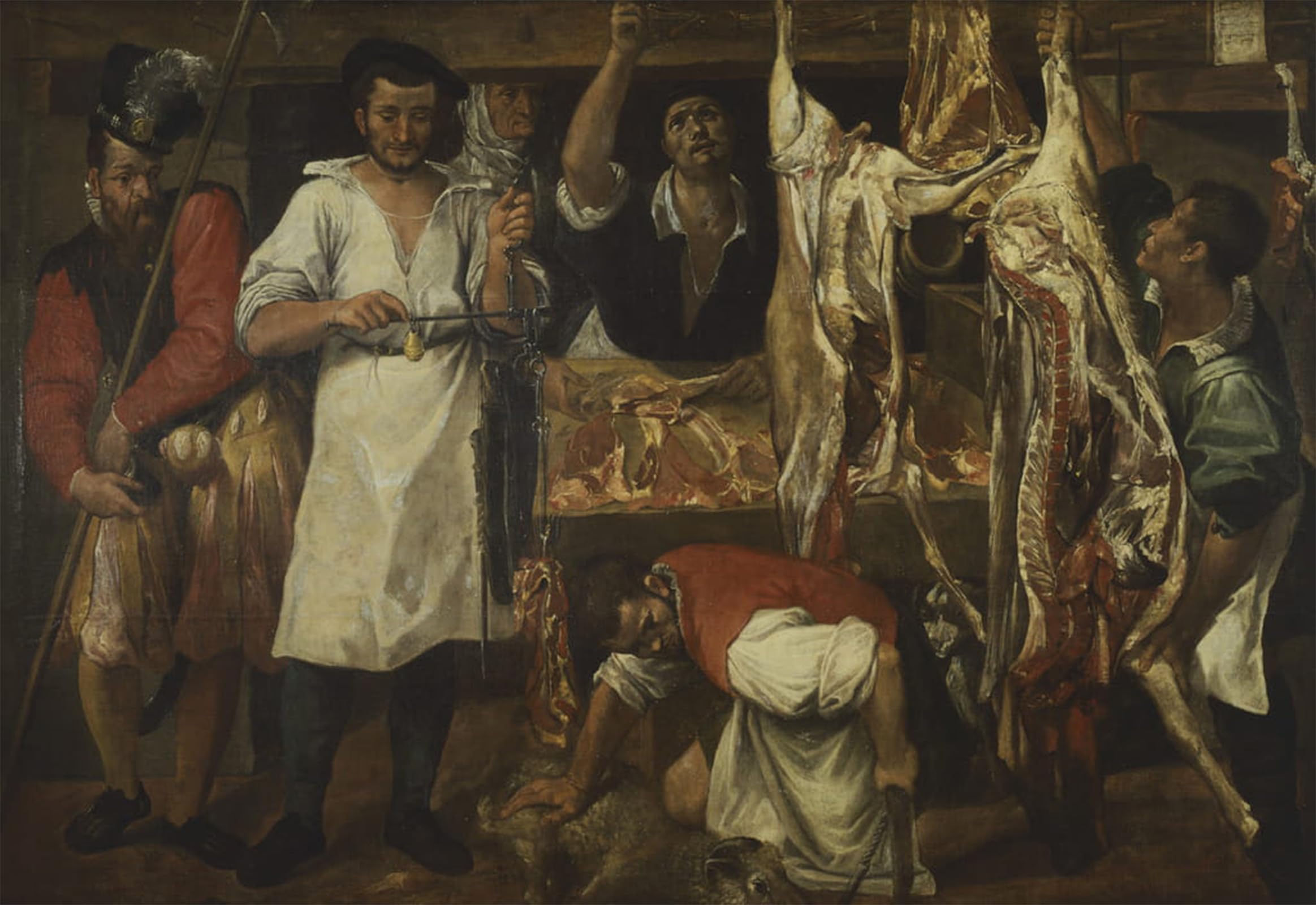 ARTXLXXBN Famous Painting Art Wall Decor Abstract Art Picture Butcher's Shop by Annibale Carracci Animal Pictures for Home Decor 60x90cm