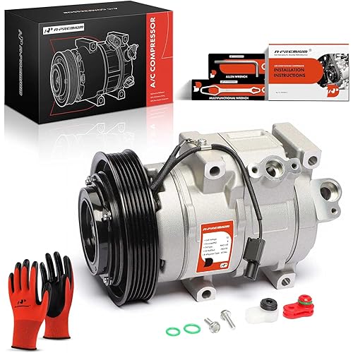 A-Premium Air Conditioner AC Compressor with Clutch Compatible with Acura MDX 2007-2013, ZDX 2010-2013 & Honda Odyssey 2008-2017, Pilot 2008-2015, Ridgeline 2009-2014