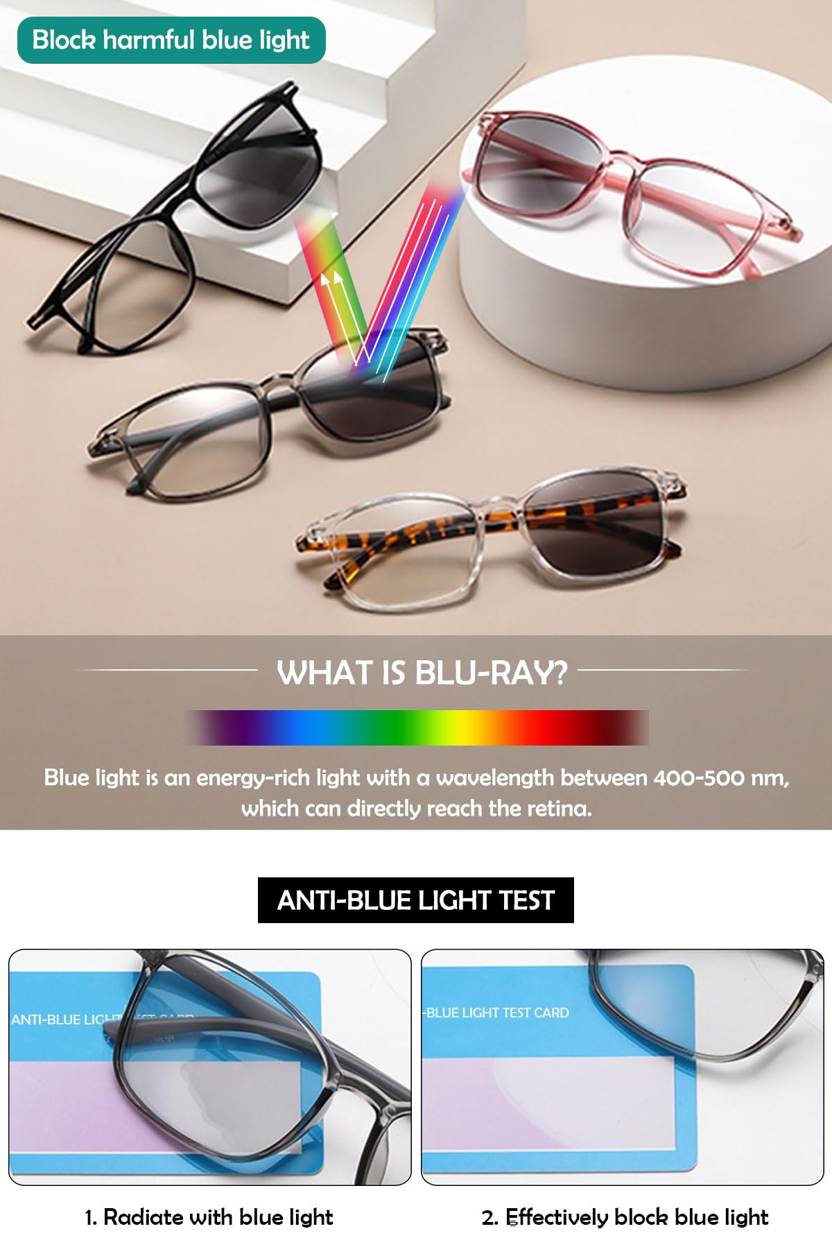 KOOSUFA Selbsttönende Gleitsichtbrille Herren Damen Progressive Multifokus Photochrome Ultraleicht Anti-Blaulicht Gleitsicht Lesebrille mit UV-Schutz Sonnenlesebrille 1.0 1.5 2.0 2.5 3.0 3.5 4.0