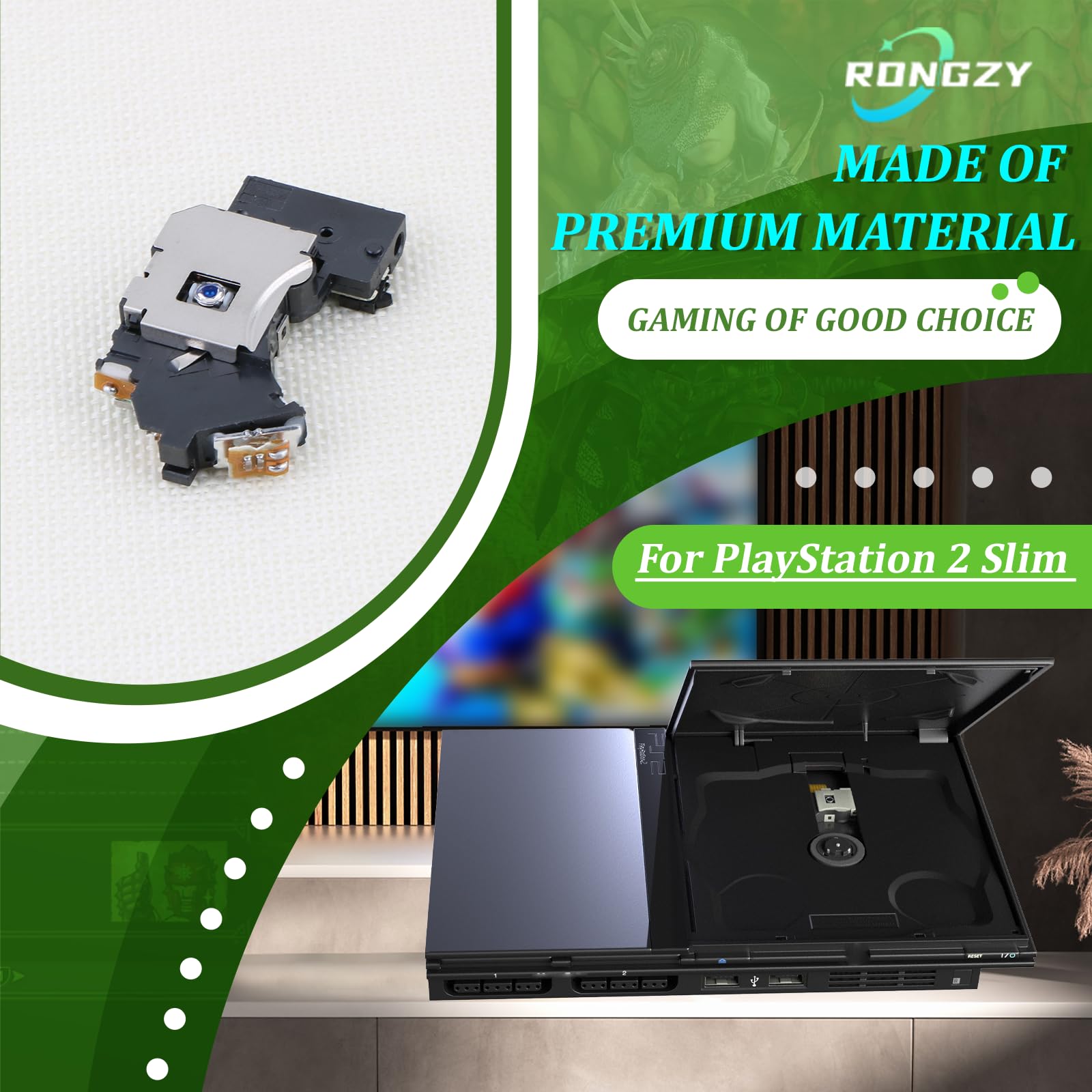 RongZy PVR-802W Laser Lens for PS2 Slim 7W 9W Lente Laser di Ricambio per PS2 Slim Lente Laser Console Ricambio Sostitutiva con Strumenti di Riparazione