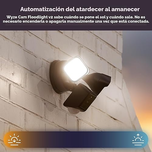 Miniatura 10 de WYZE Floodlight Camera v2, cámara de seguridad para exteriores, 2K HD con visión nocturna a color, LED de 2800 lúmenes, visión amplia de 160, sirena